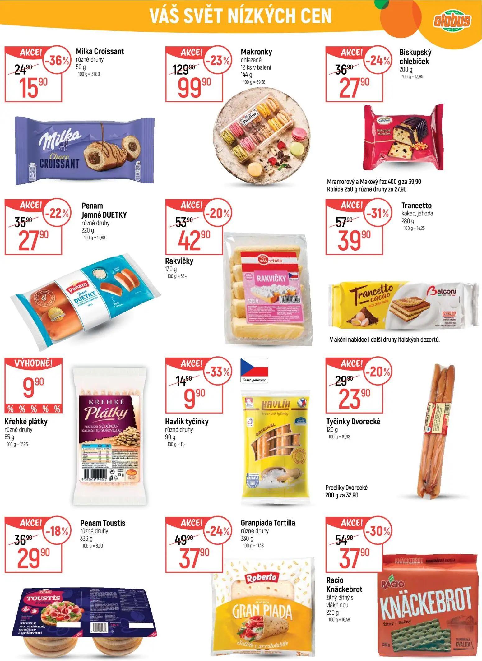GLOBUS leták, strana 30 z 51 — Makronky chlazené, Trancetto, Racio Knäckebrot