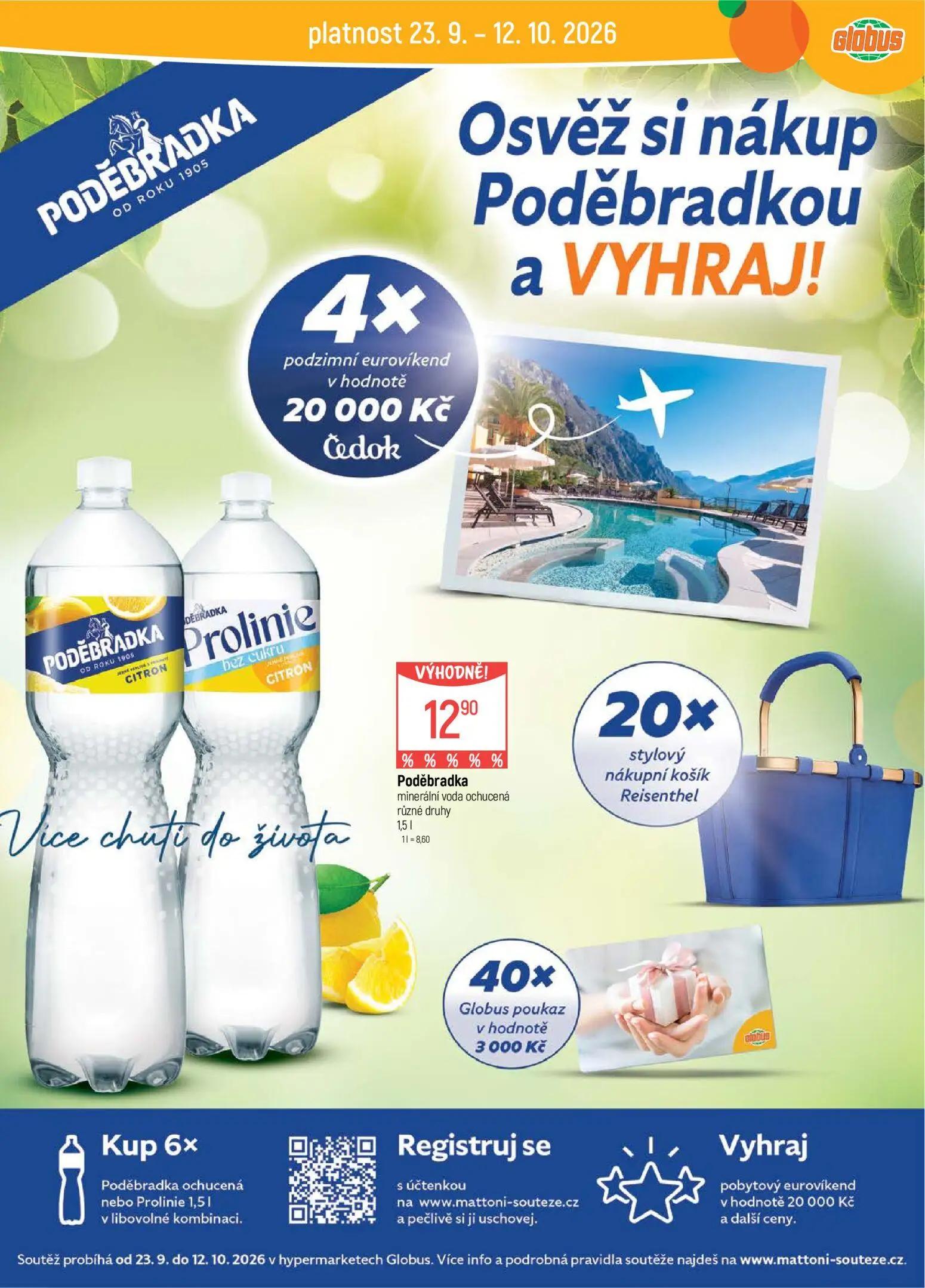 GLOBUS leták, strana 31 z 51 — Poděbradka minerální voda ochucená různé druhy