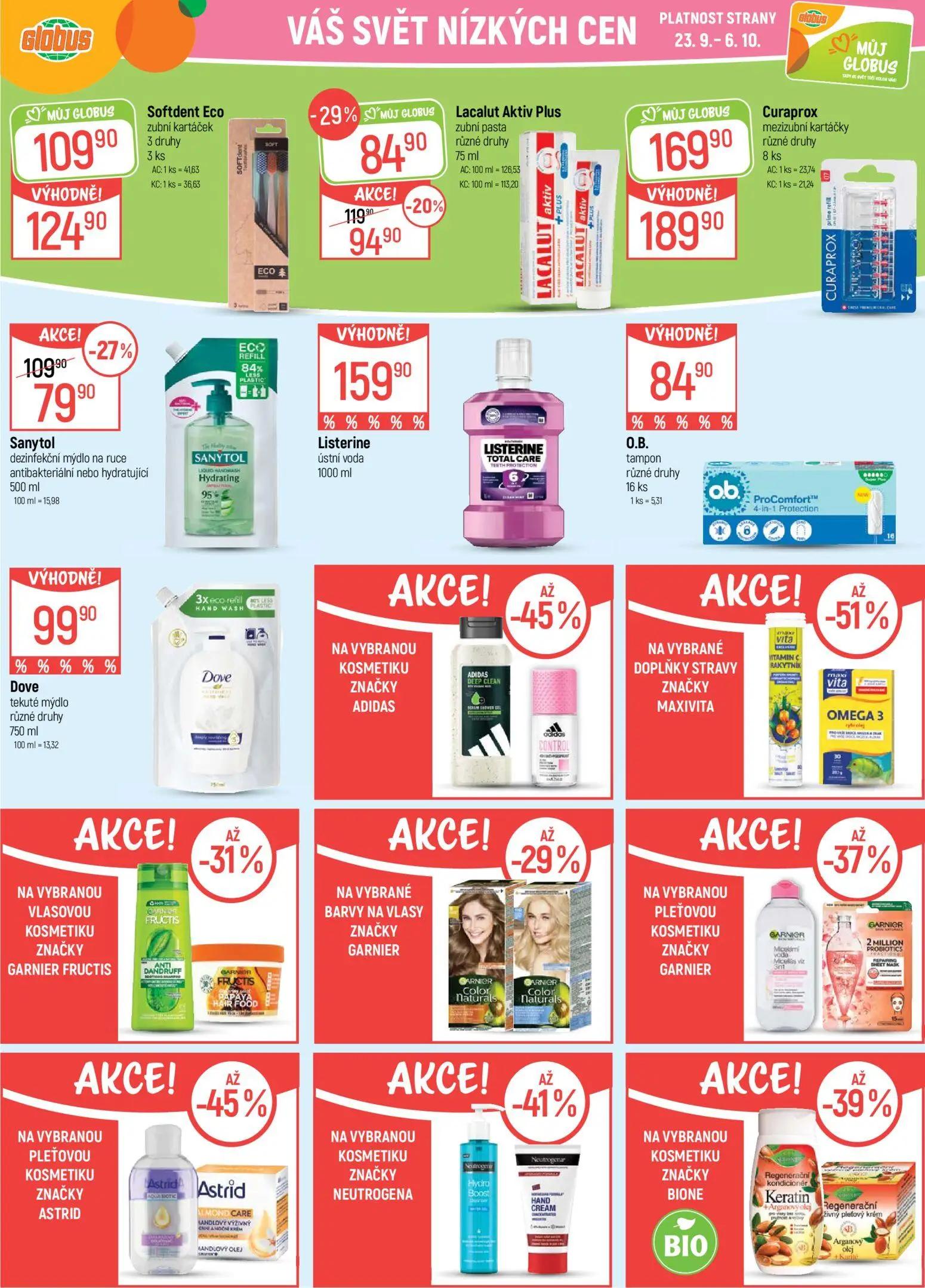 GLOBUS leták, strana 35 z 51 — Lacalut Aktiv Plus zubní pasta, Sanytol dezinfekční mýdlo na ruce antibakteriální nebo hydrat…