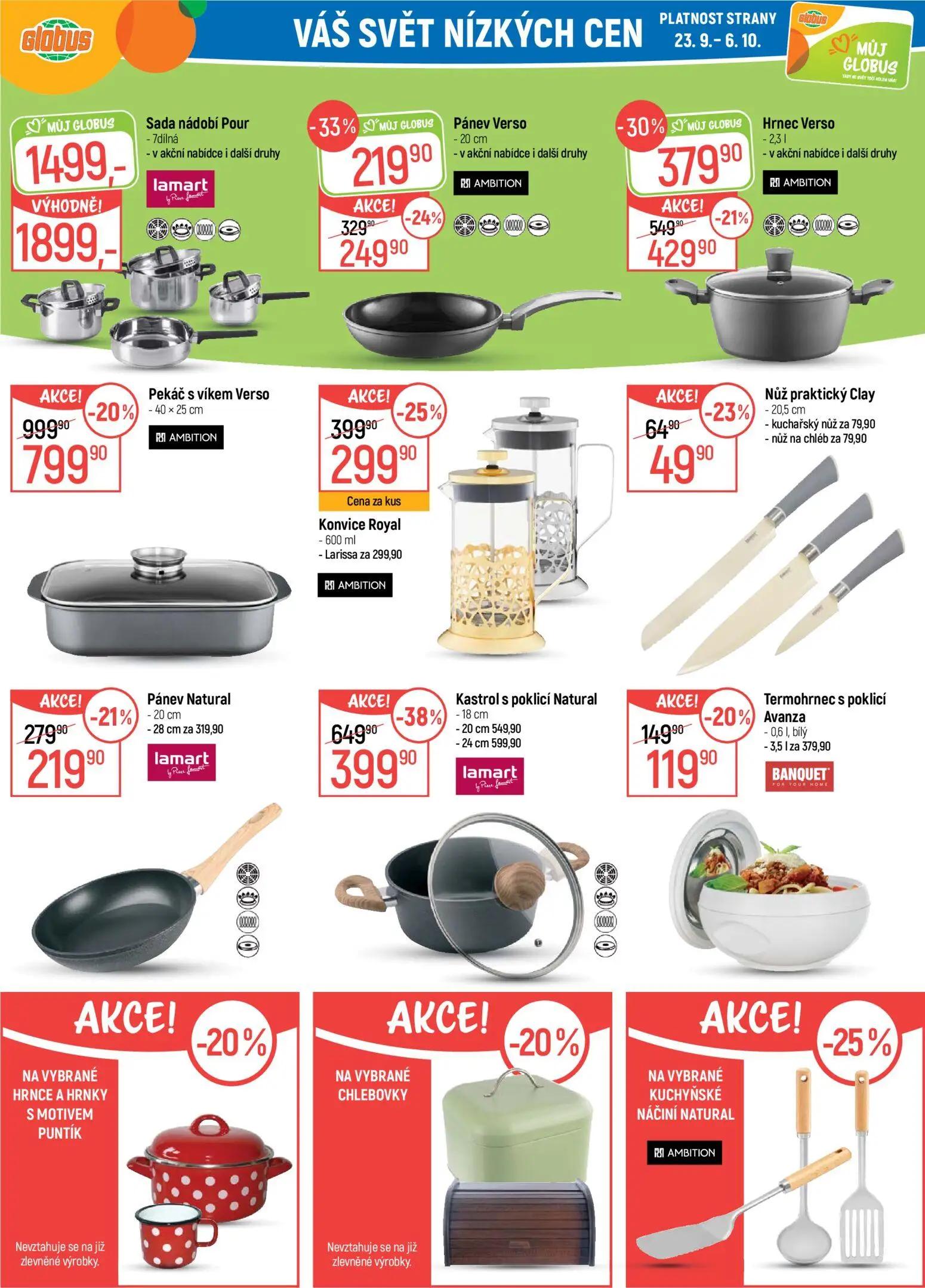 GLOBUS leták, strana 37 z 51 — Kastrol s poklicí Natural, Pekáč s víkem Verso, Hrnec Verso