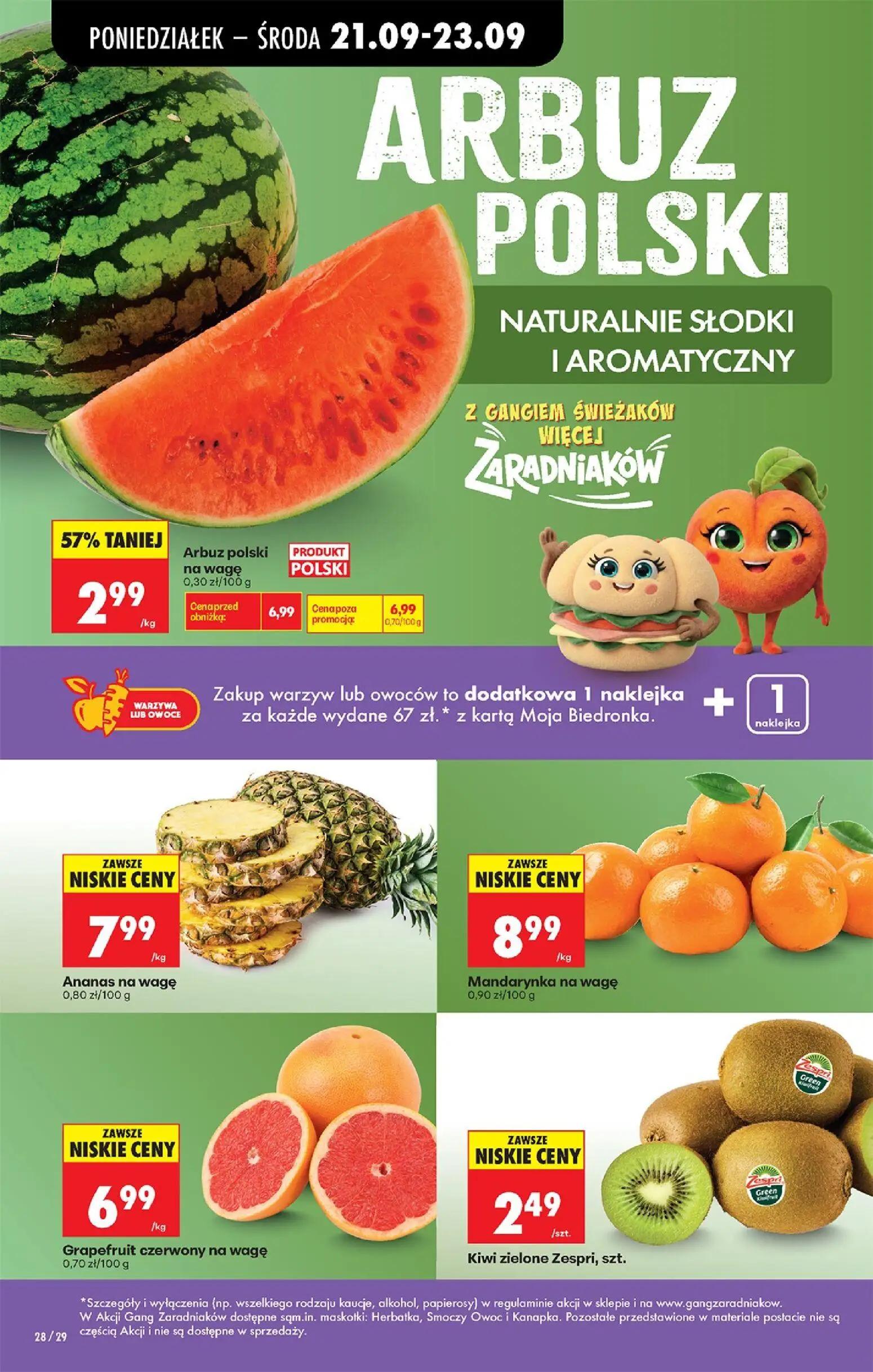 Biedronka gazetka, strona 35 z 101 — Arbuz polski na wagę, Ananas na wagę, Mandarynka na wagę