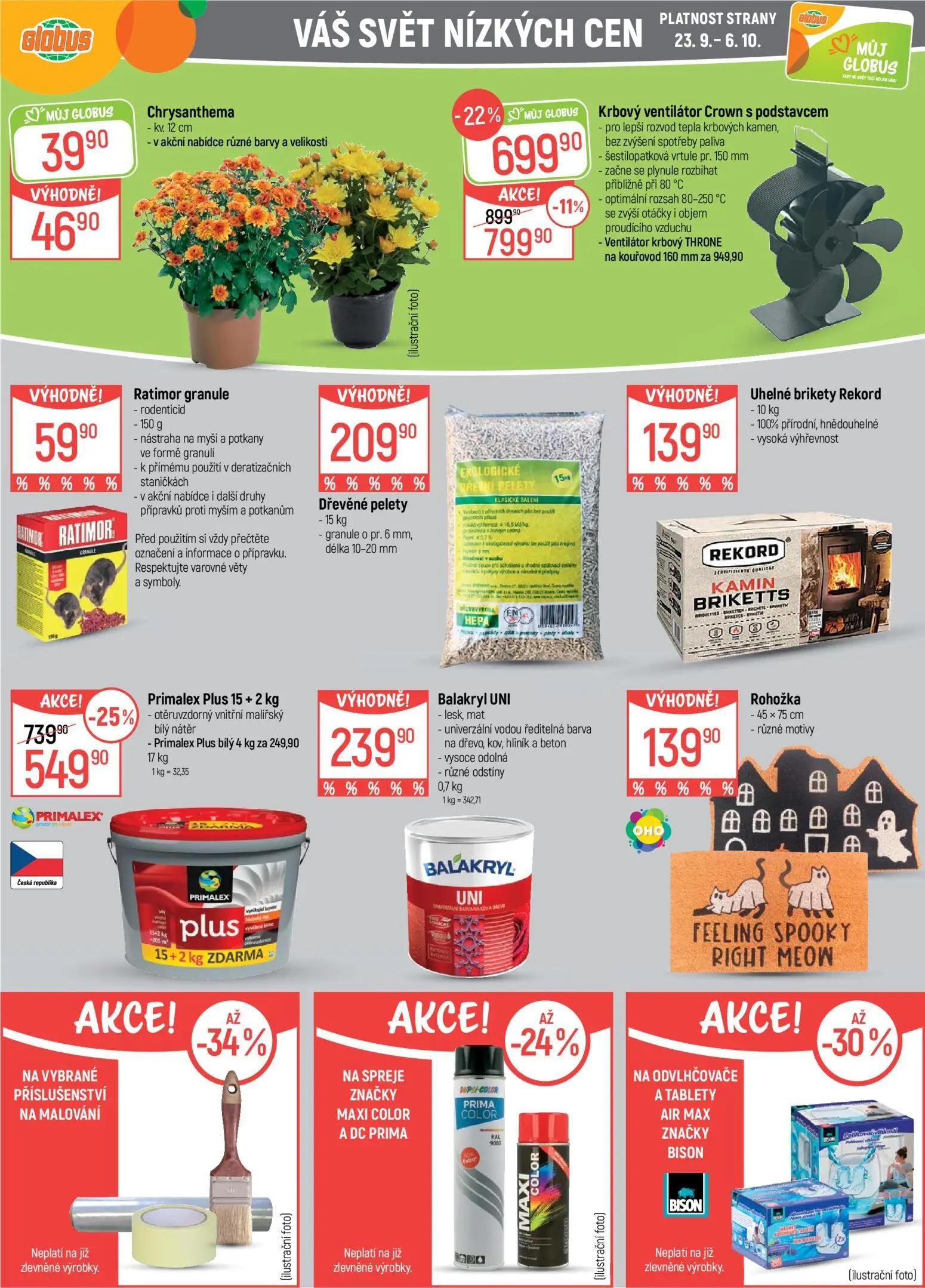 GLOBUS leták, strana 41 z 51 — Krbový ventilátor Crown s podstavcem, Primalex Plus, Chrysanthema - kx 12 cm