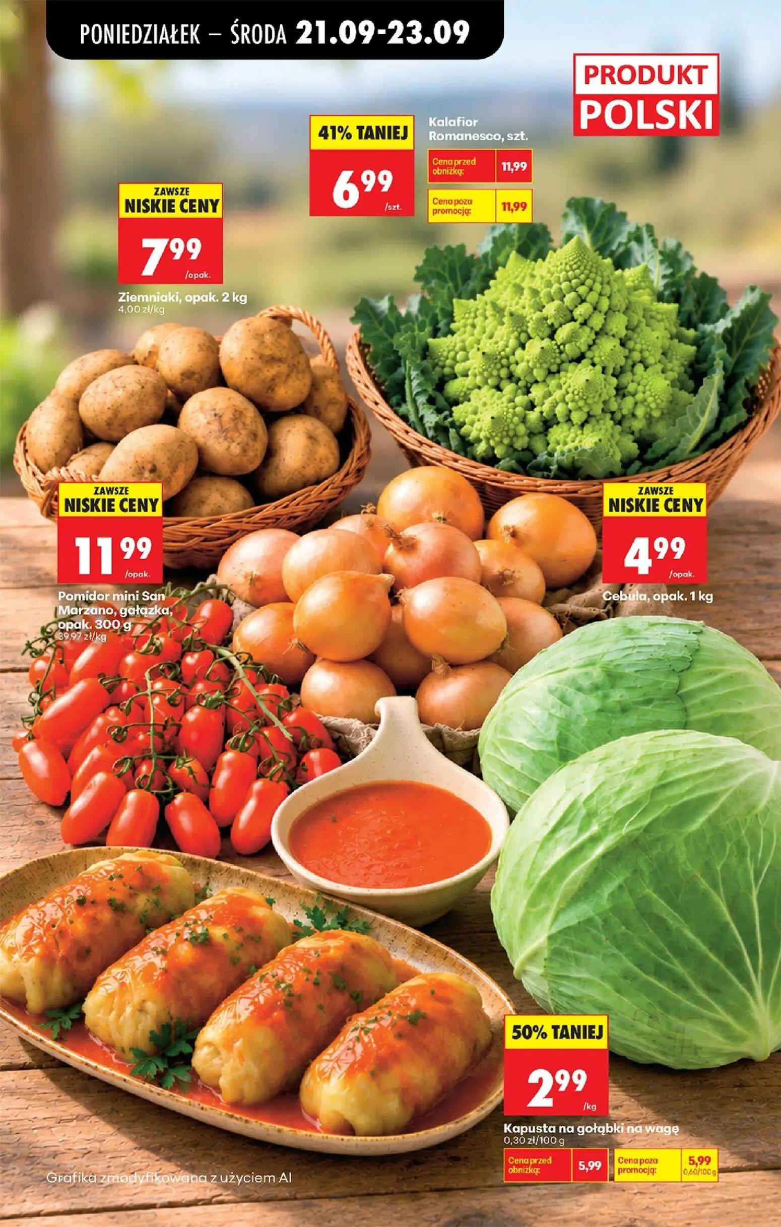 Biedronka gazetka, strona 38 z 101 — Kalafior Romanesco, Kapusta na gołąbki na wagę, Ziemniaki