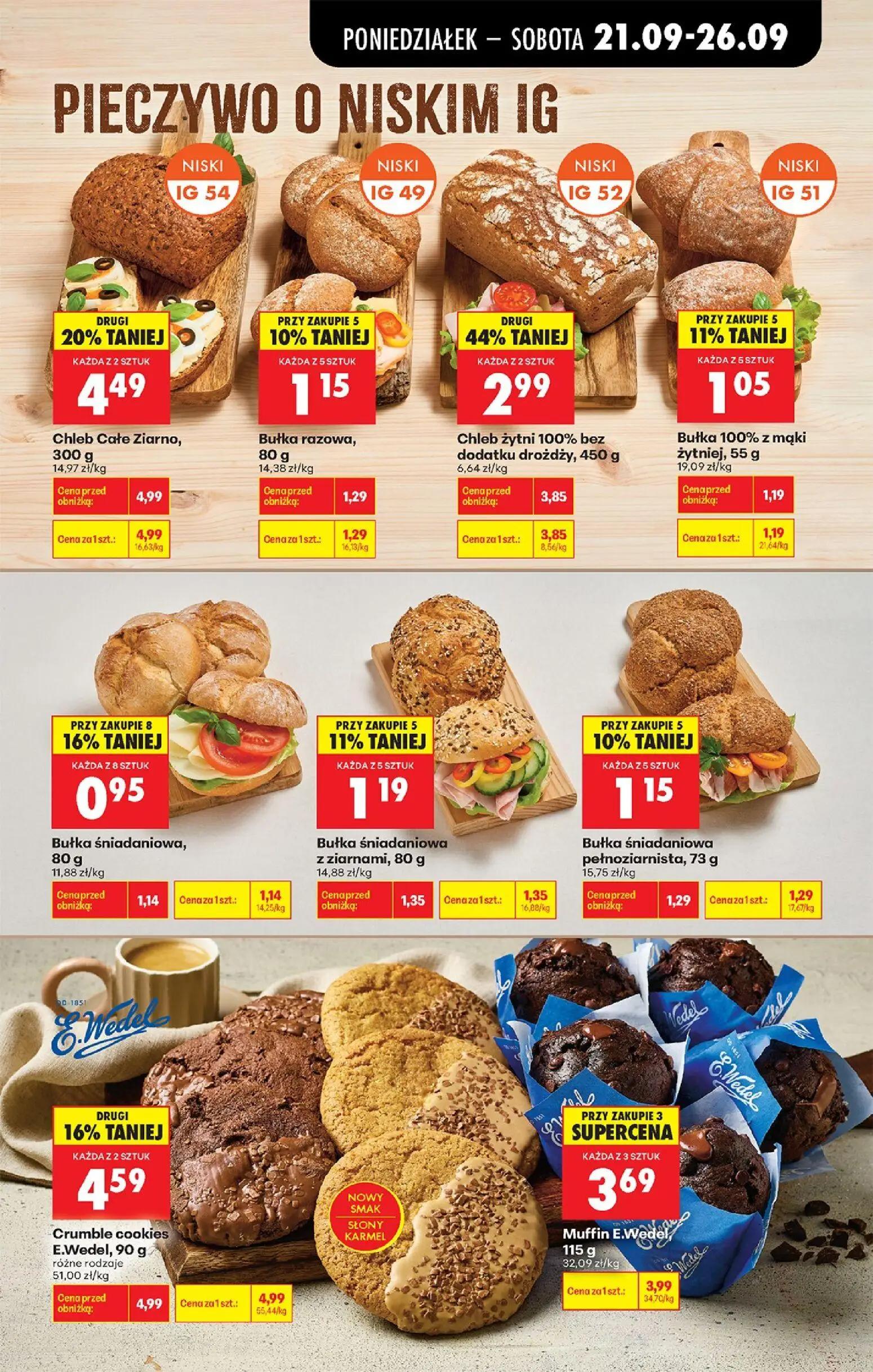 Biedronka gazetka, strona 45 z 101 — Chleb żytni 100% bez dodatku drożdży, Chleb Całe Ziarno, Crumble cookies E.Wedel