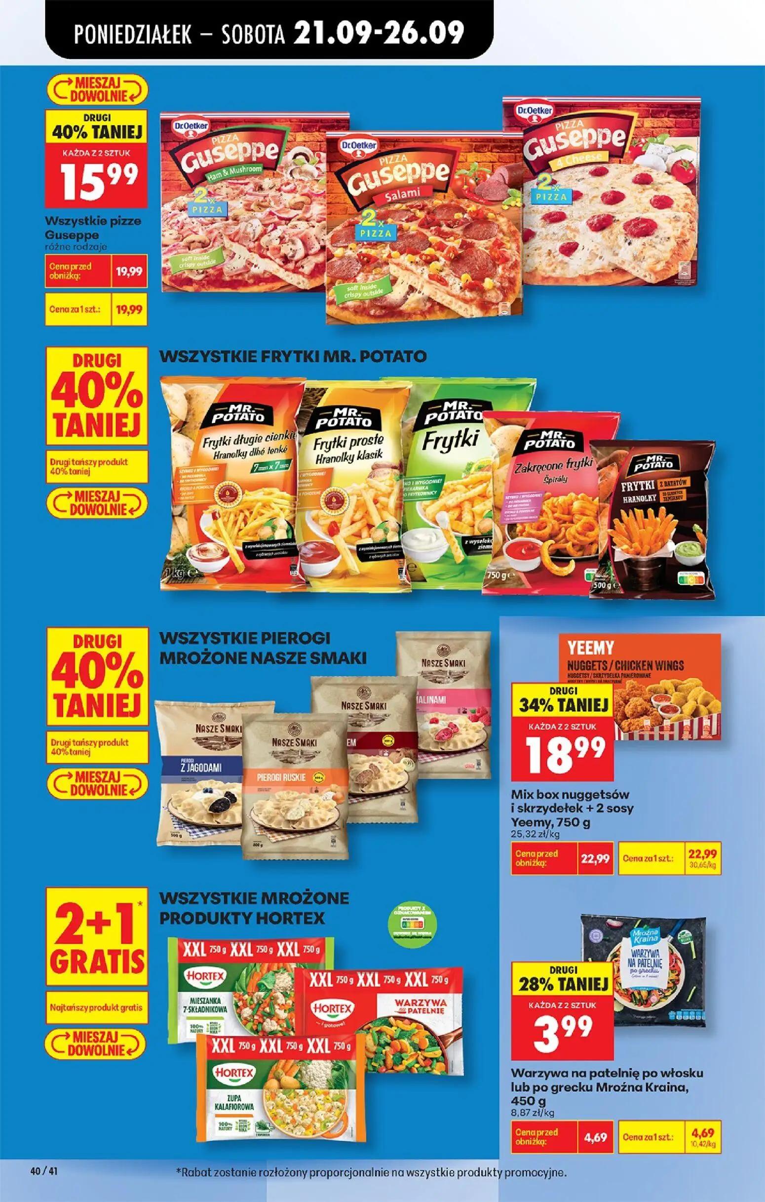 Biedronka gazetka, strona 58 z 101 — Wszystkie pizze Guseppe różne rodzaje, Mix box nuggetsów i skrzydełek + 2 sosy Yeemy, W…
