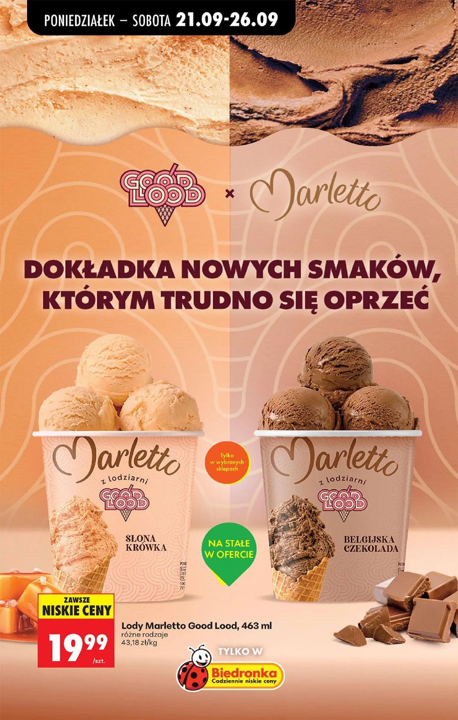 Biedronka gazetka, strona 64 z 101 — Lody Marletto Good Lood