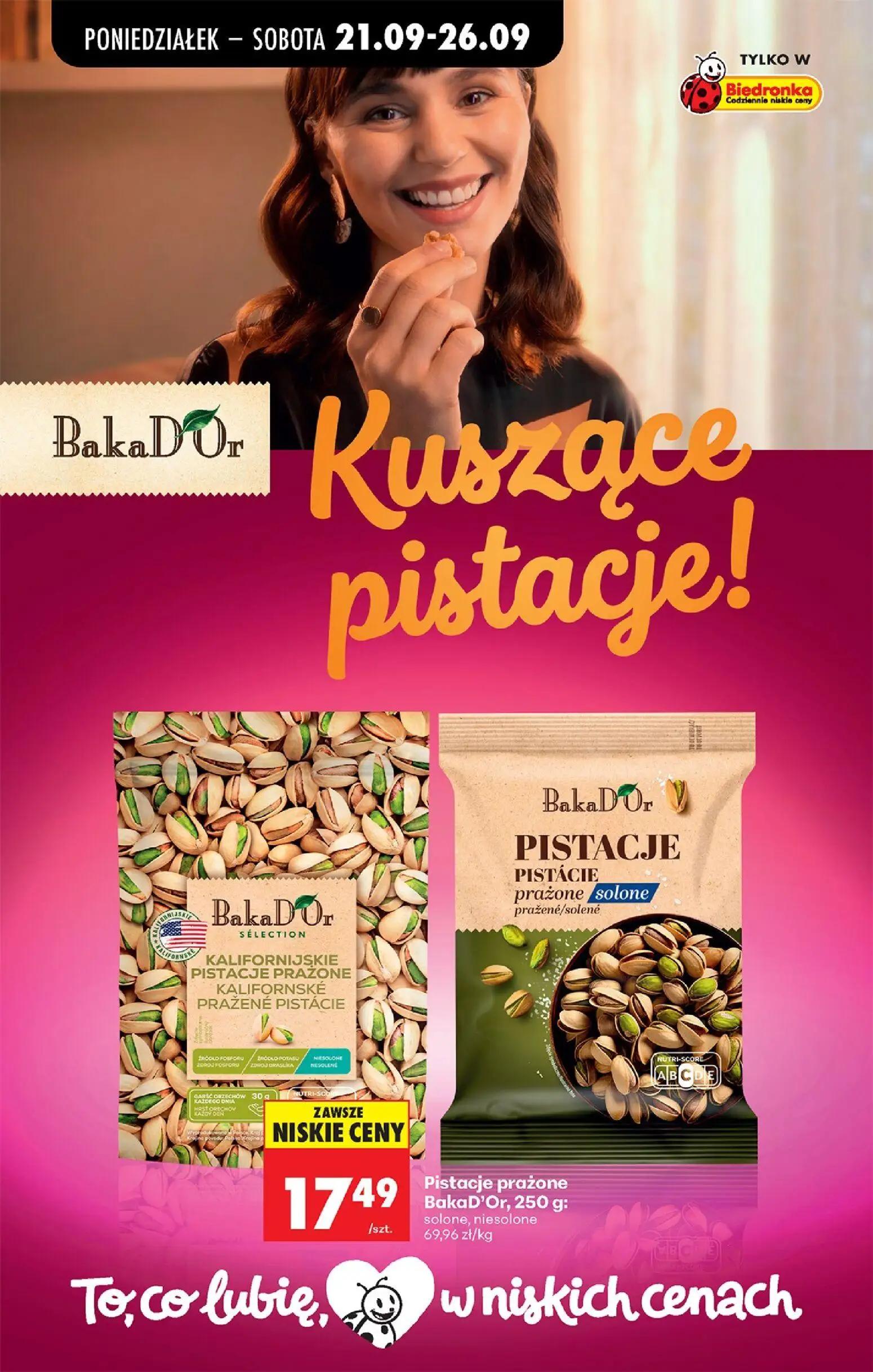 Biedronka gazetka, strona 65 z 101 — Pistacje prażone BakaD'Or, PISTACJE prażone solone