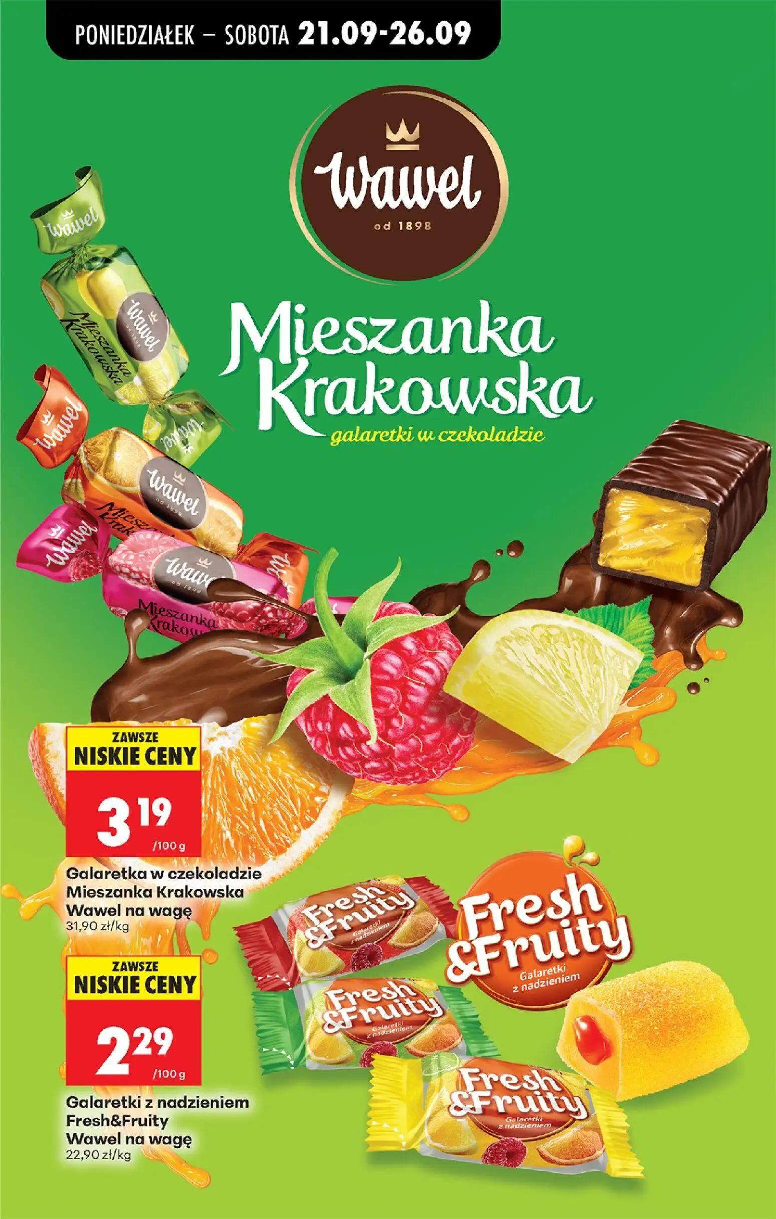 Biedronka gazetka, strona 74 z 101 — Galaretka w czekoladzie Mieszanka Krakowska Wawel na wagę, Galaretki z nadzieniem Fresh…