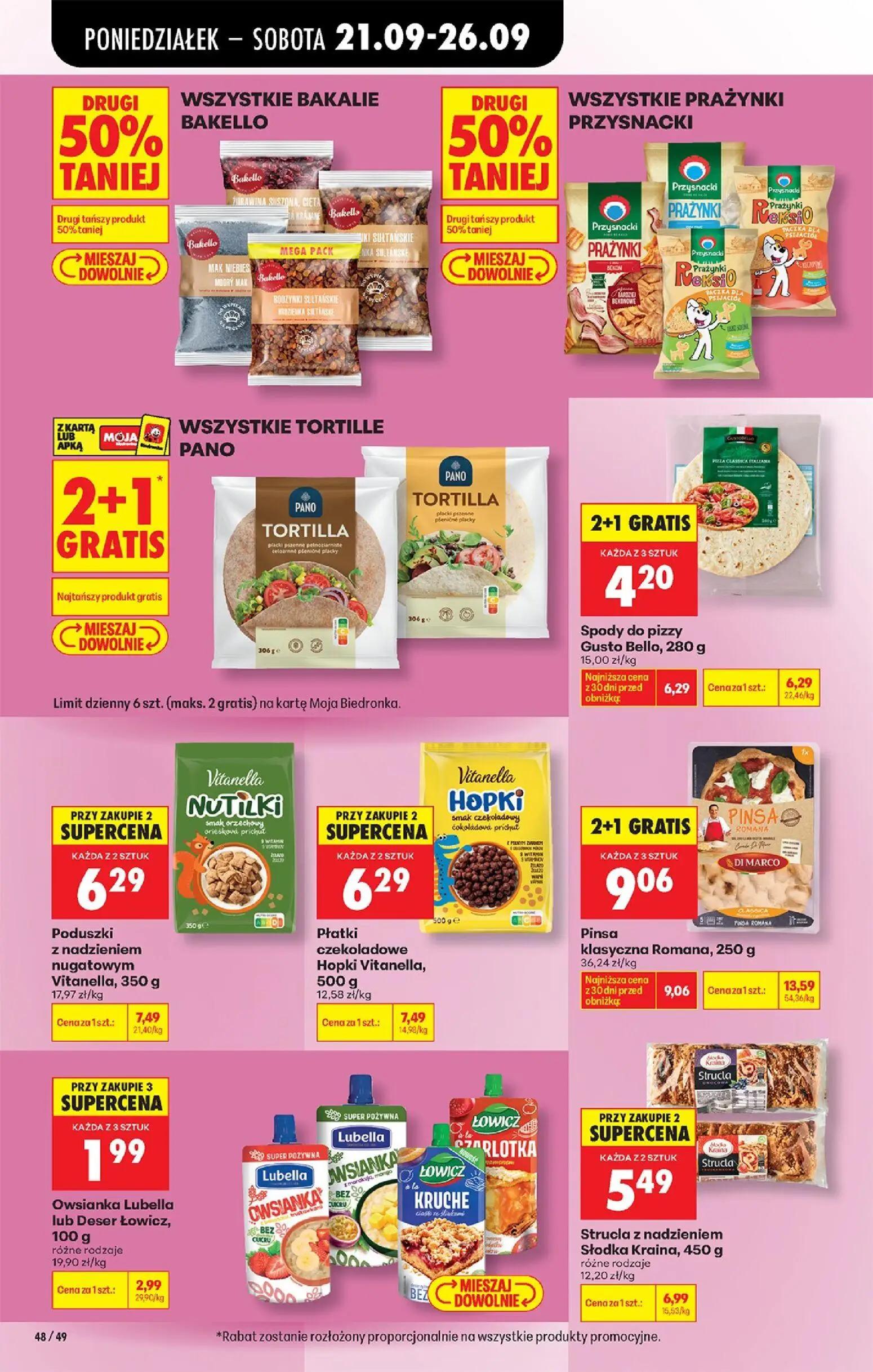 Biedronka gazetka, strona 76 z 101 — Pinsa klasyczna Romana, Spody do pizzy Gusto Bello, Strucla z nadzieniem Słodka Kraina
