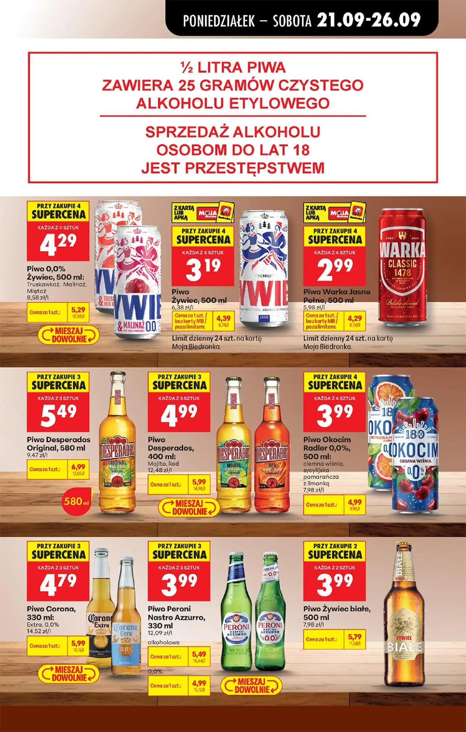 Biedronka gazetka, strona 83 z 101 — Piwo Żywiec białe, Piwo Desperados Original, Piwo Peroni Nastro Azzurro, alkoholowe
