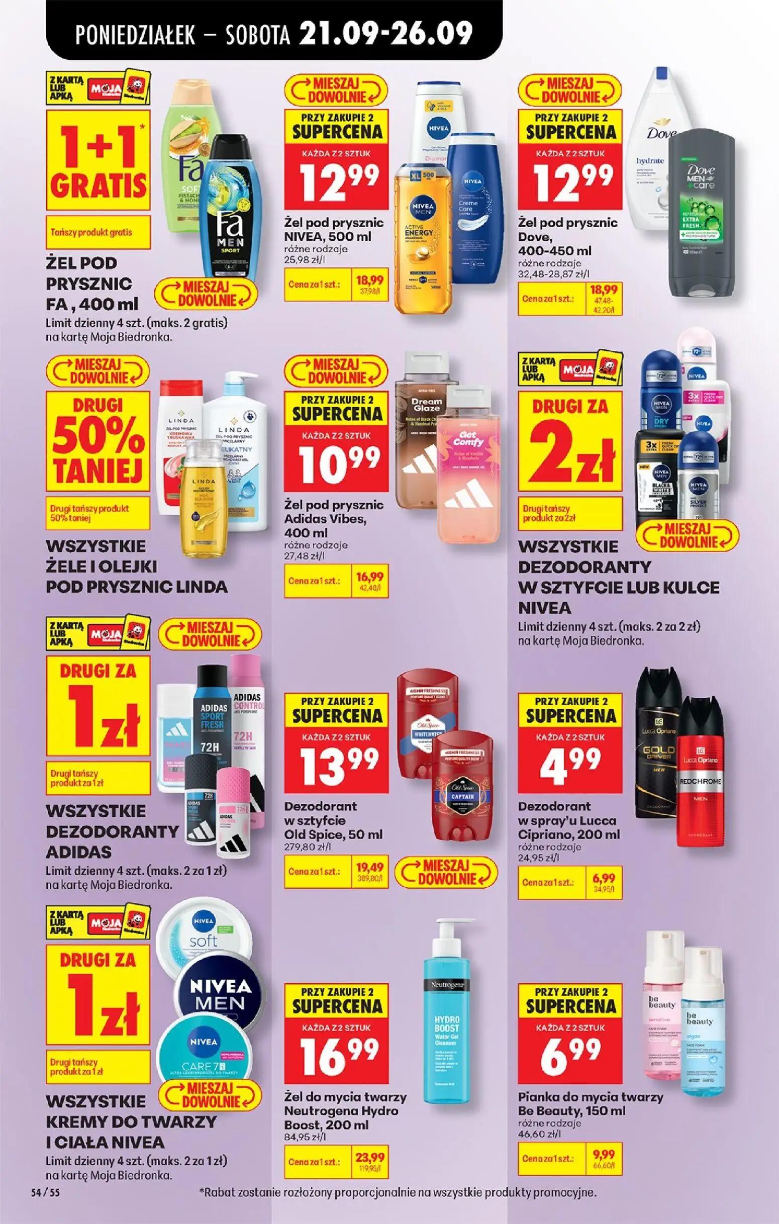 Biedronka gazetka, strona 84 z 101 — Żel do mycia twarzy Neutrogena Hydro Boost, 200 ml, Żel pod prysznic NIVEA, 500 ml, Żel…