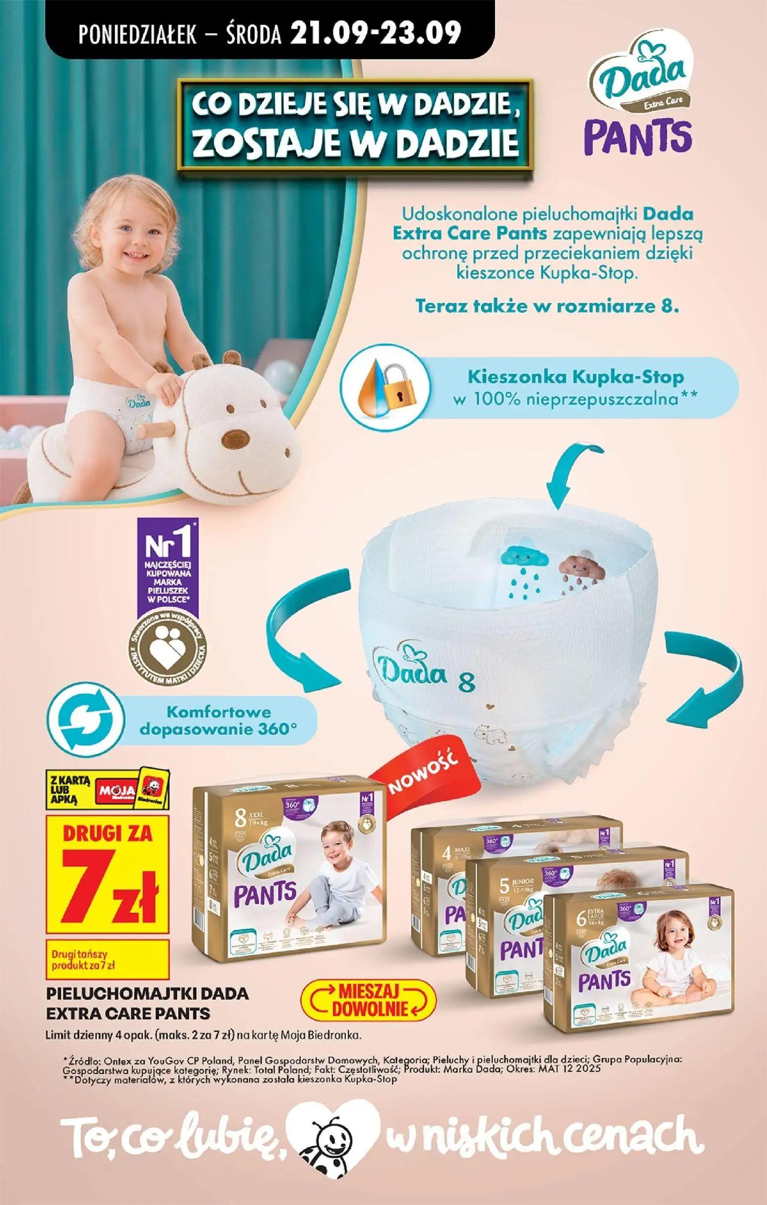 Biedronka gazetka, strona 88 z 101 — PIELUCHOMAJTKI DADA EXTRA CARE PANTS