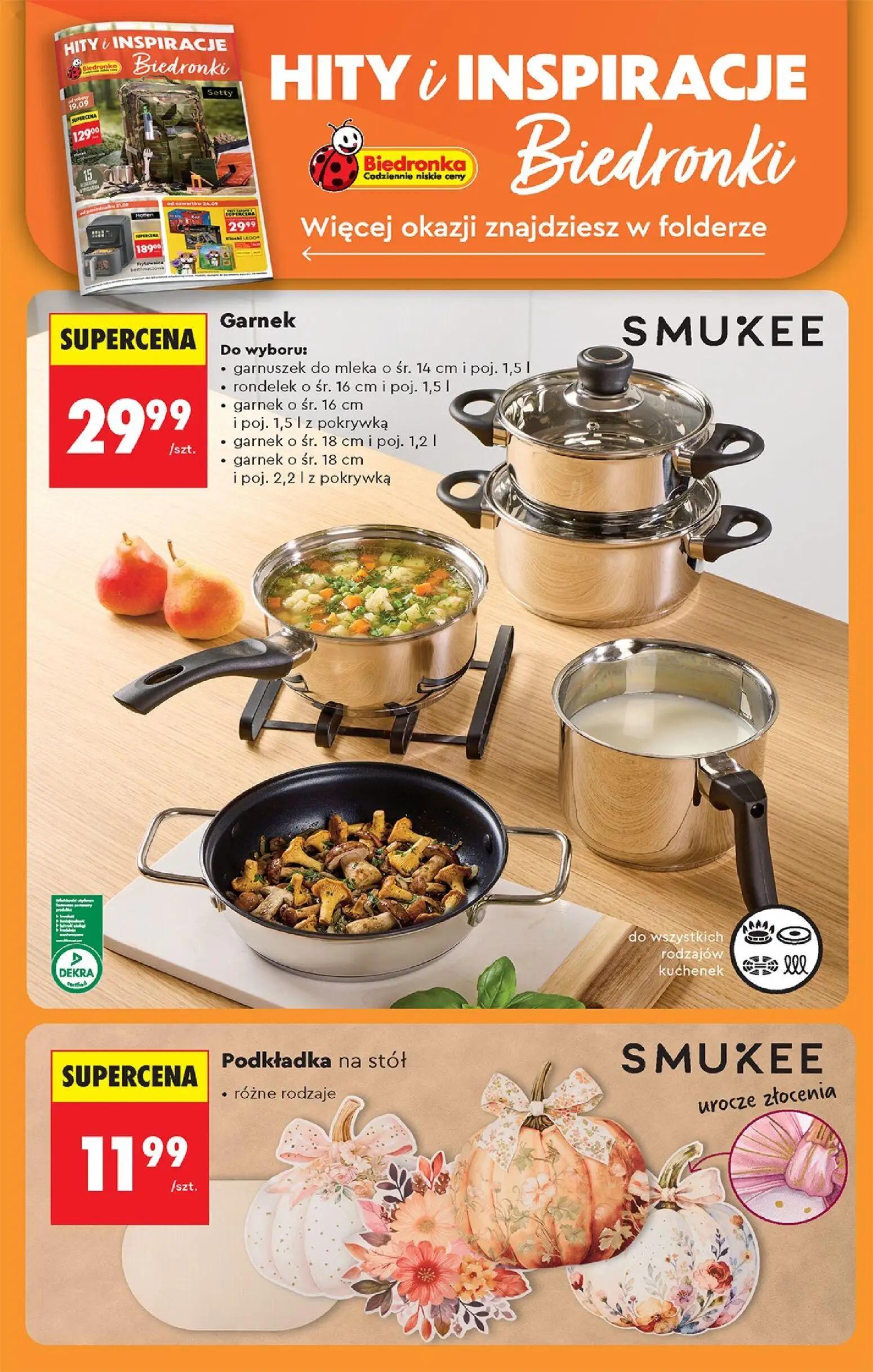 Biedronka gazetka, strona 96 z 101 — Garnek Do wyboru: garnuszek do mleka o śr. 14 cm i poj. 1,5 l rondelek o śr. 16 cm i po…