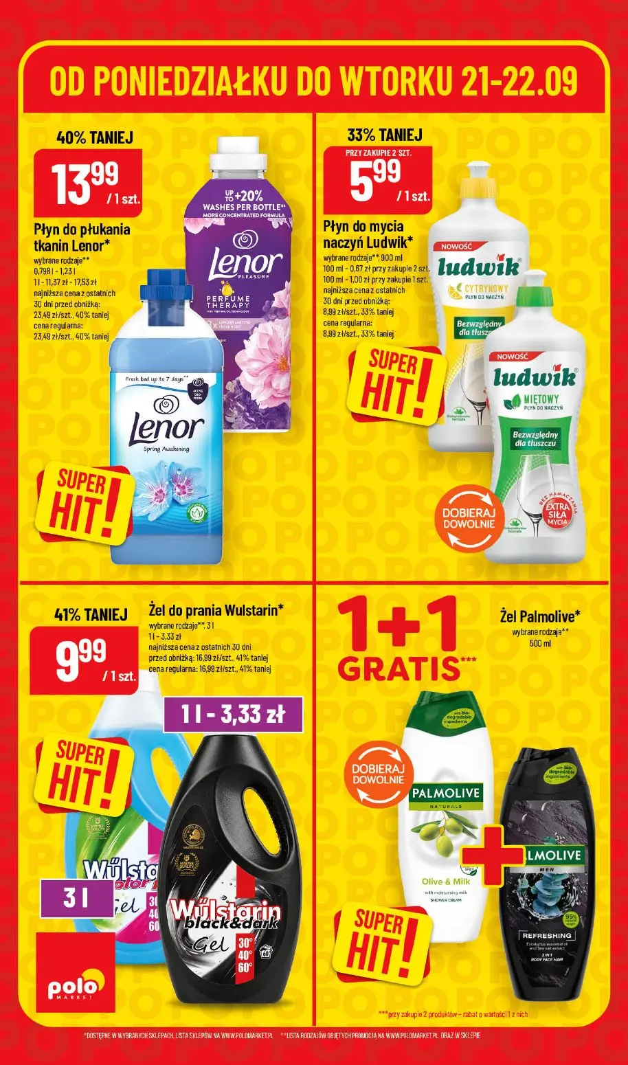 POLOmarket gazetka, strona 6 z 6 — Płyn do płukania tkanin Lenor*, Żel do prania Wulstarin*, Płyn do mycia naczyń Ludwik*