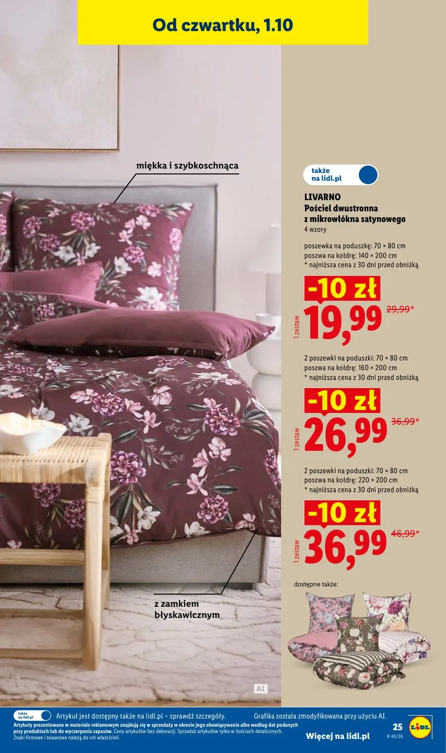 Lidl gazetka, strona 33 z 58 — LIVARNO Pościel dwustronna z mikrowłókna satynowego, LIVARNO Pościel dwustronna z mikrowłókna…
