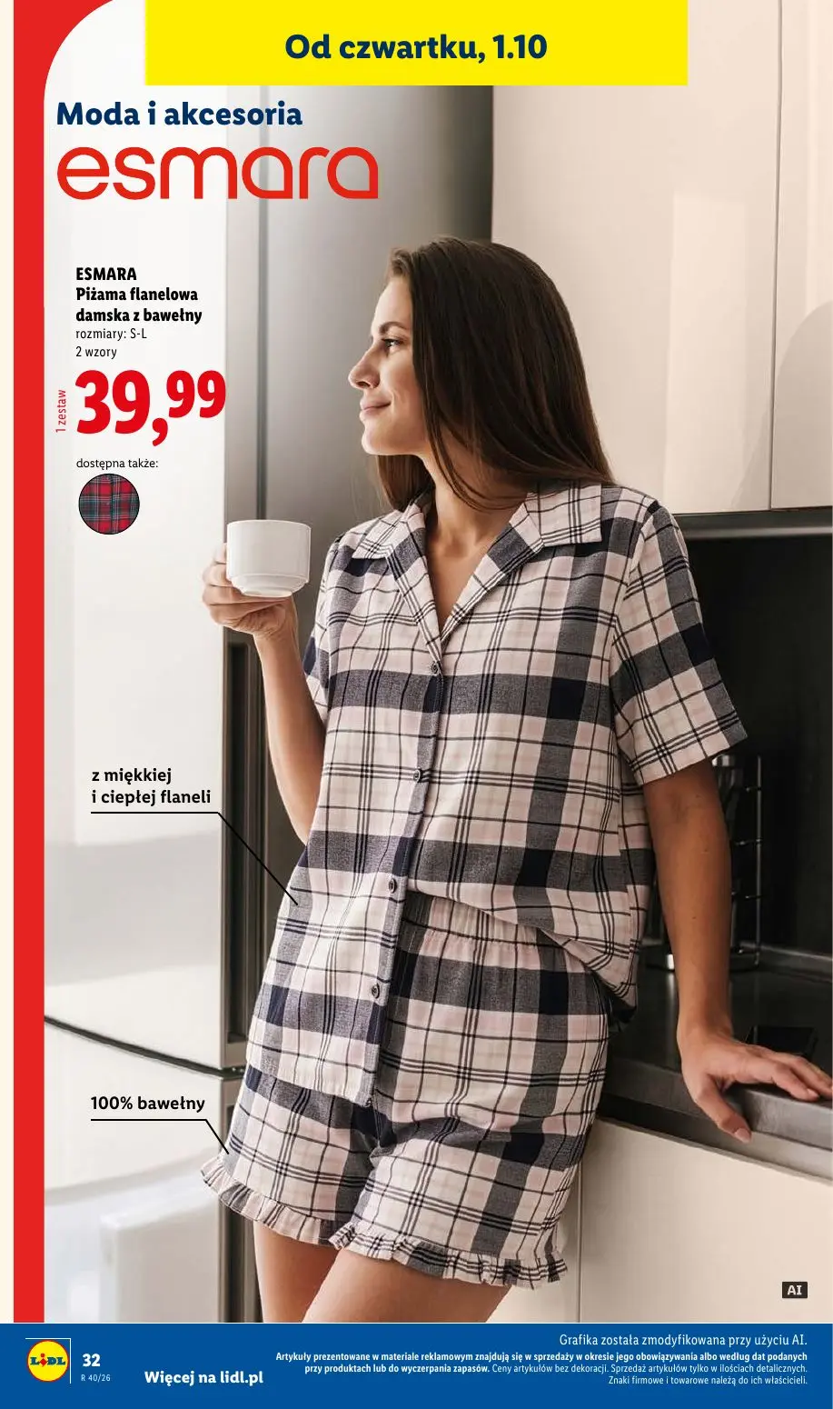 Lidl gazetka, strona 40 z 58 — ESMARA Pižama flanelowa damska z bawełny