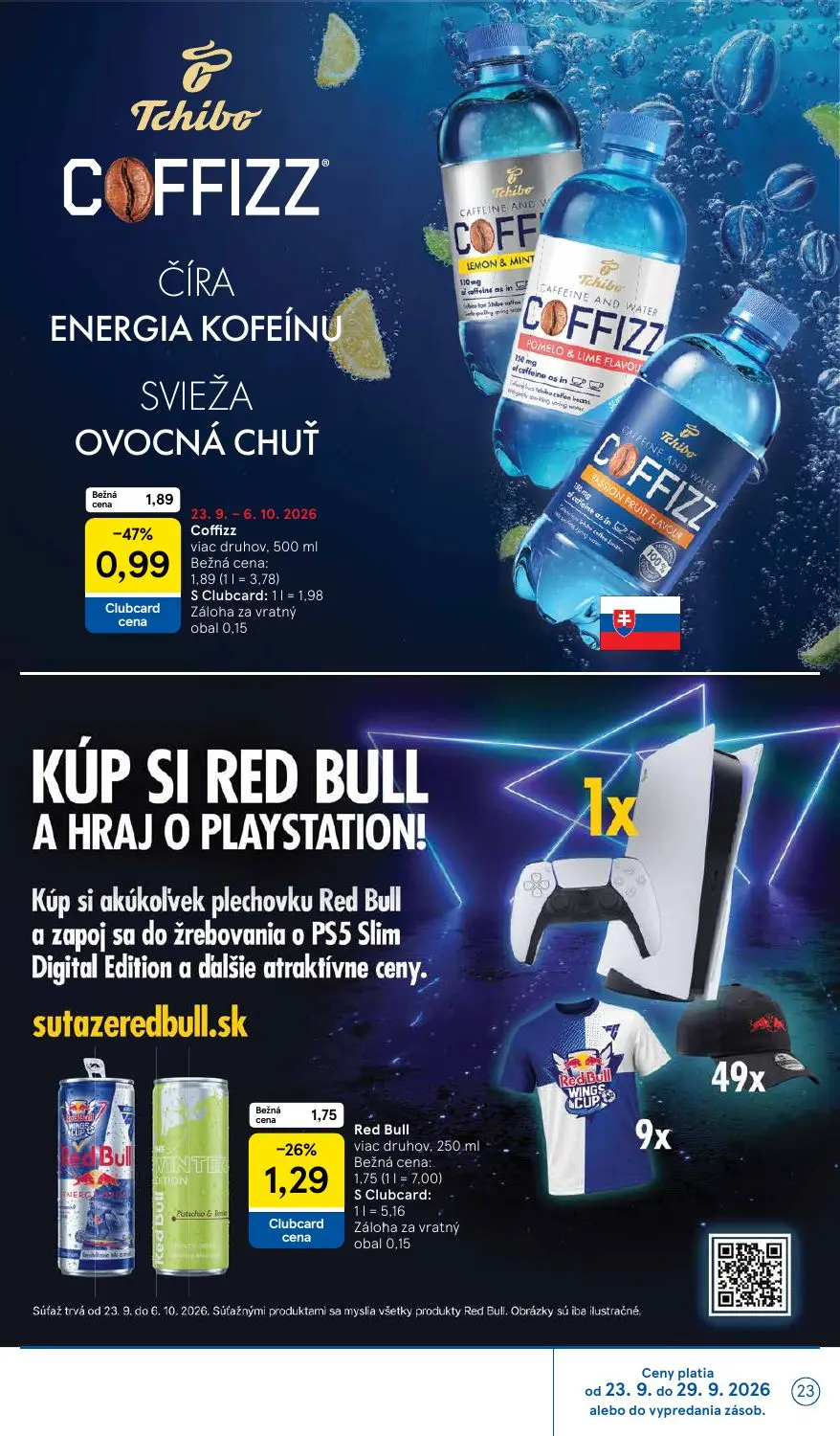 Tesco leták, strana 23 z 48 — Coffizz, Red Bull