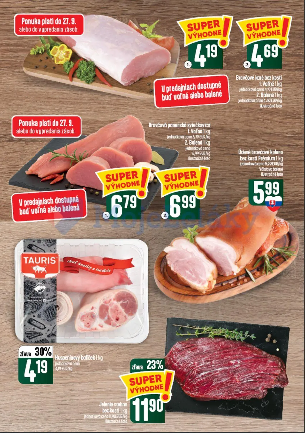 Coop Tempo leták, strana 11 z 60 — Jelenie stehno bez kosti, Huspeninový balíček, Bravčové karé bez kosti