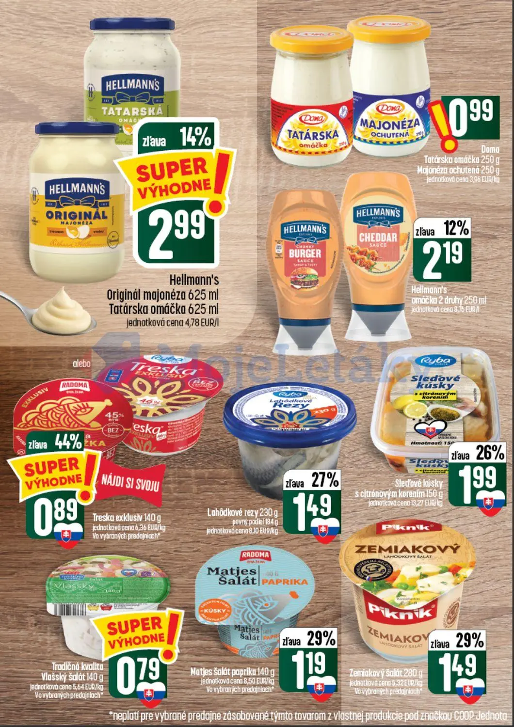 Coop Tempo leták, strana 16 z 60 — Treska exklusiv, Sleďové kúsky s citrónovým korením, Zemiakový šalát