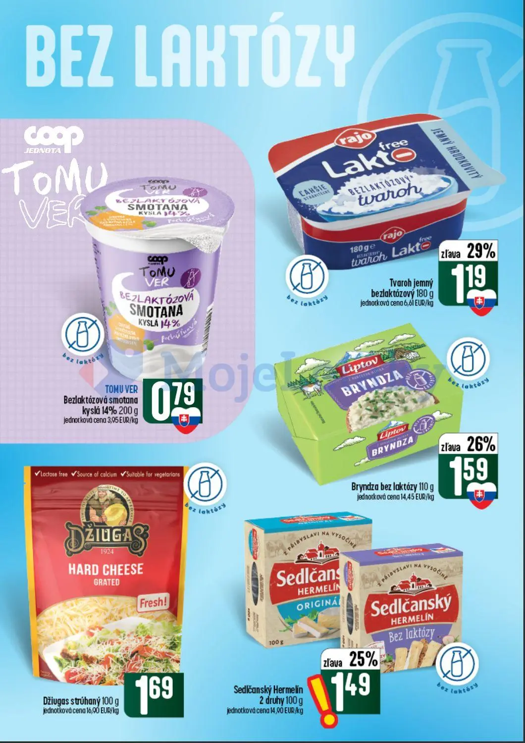 Coop Tempo leták, strana 24 z 60 — Bryndza bez laktózy, Sedlčanský Hermelín, Tvaroh jemný bezlaktózový