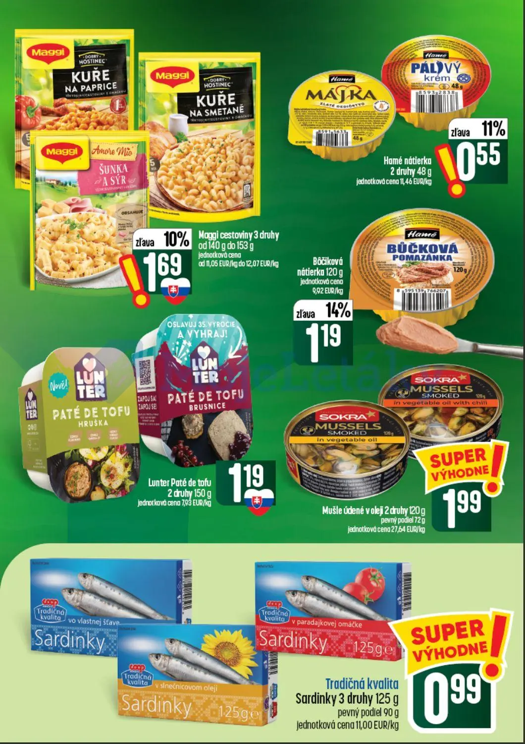Coop Tempo leták, strana 31 z 60 — Maggi cestoviny, Bôčiková nátierka, Hamé nátierka