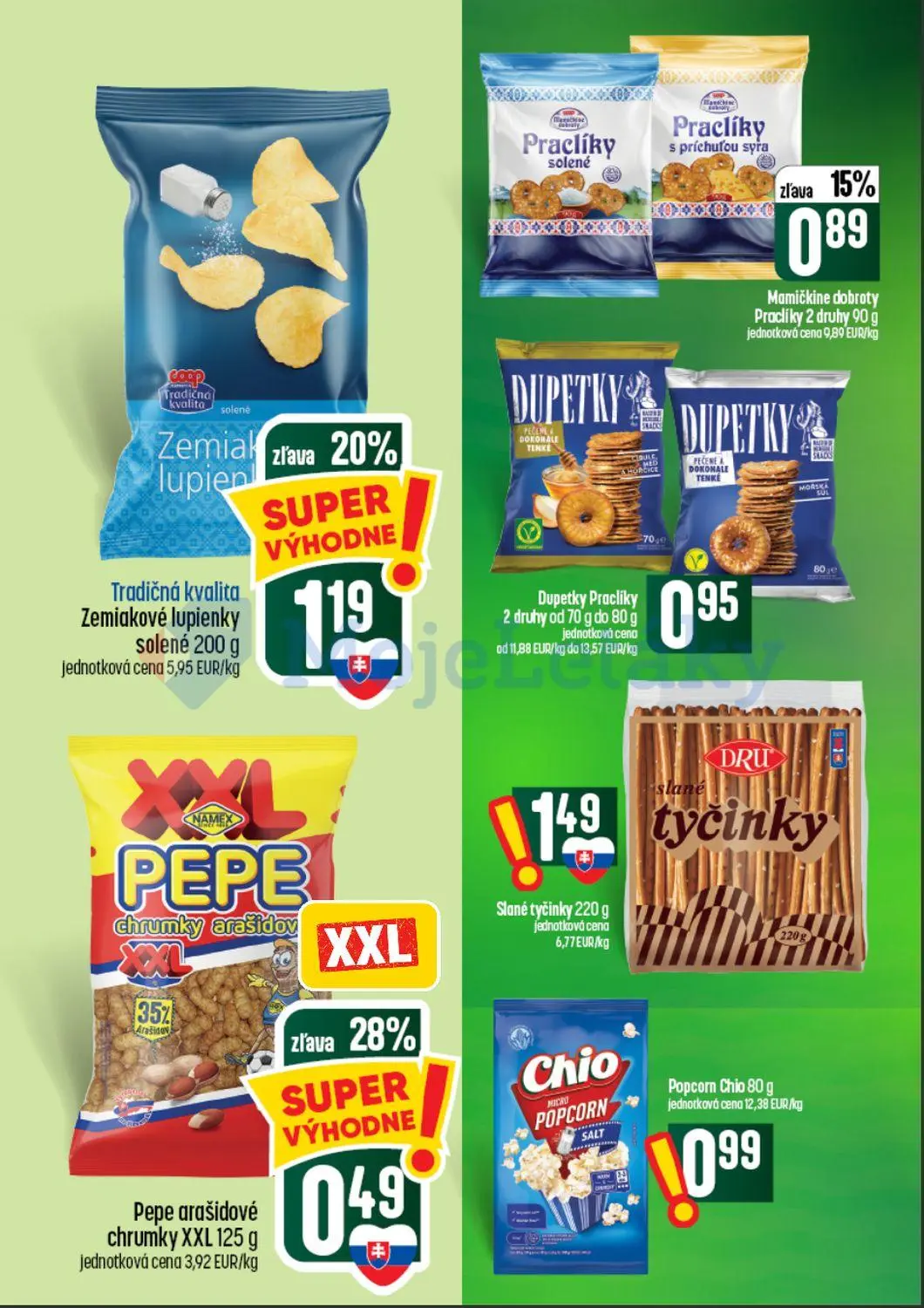 Coop Tempo leták, strana 40 z 60 — Tradičná kvalita Zemiakové lupienky solené, Pepe arašidové chrumky XXL, Mamičkine dobroty…