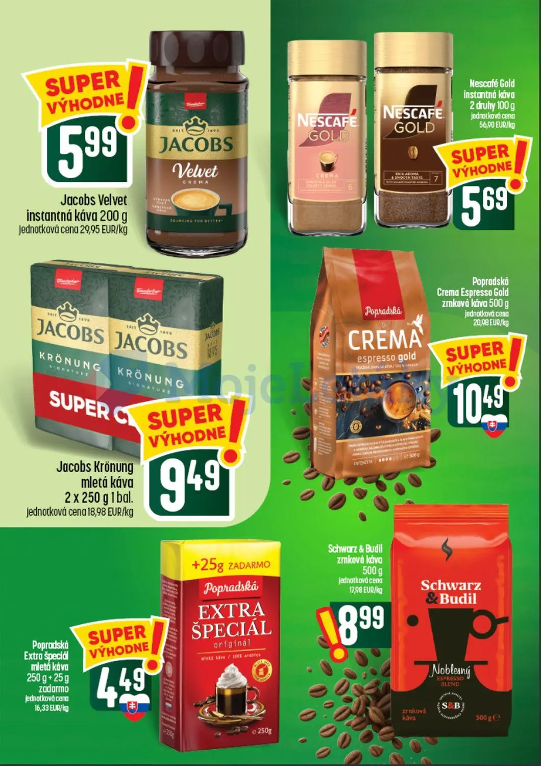 Coop Tempo leták, strana 42 z 60 — Jacobs Velvet instantná káva, Nescafé Gold instantná káva 2 druhy, Jacobs Krönung mletá k…