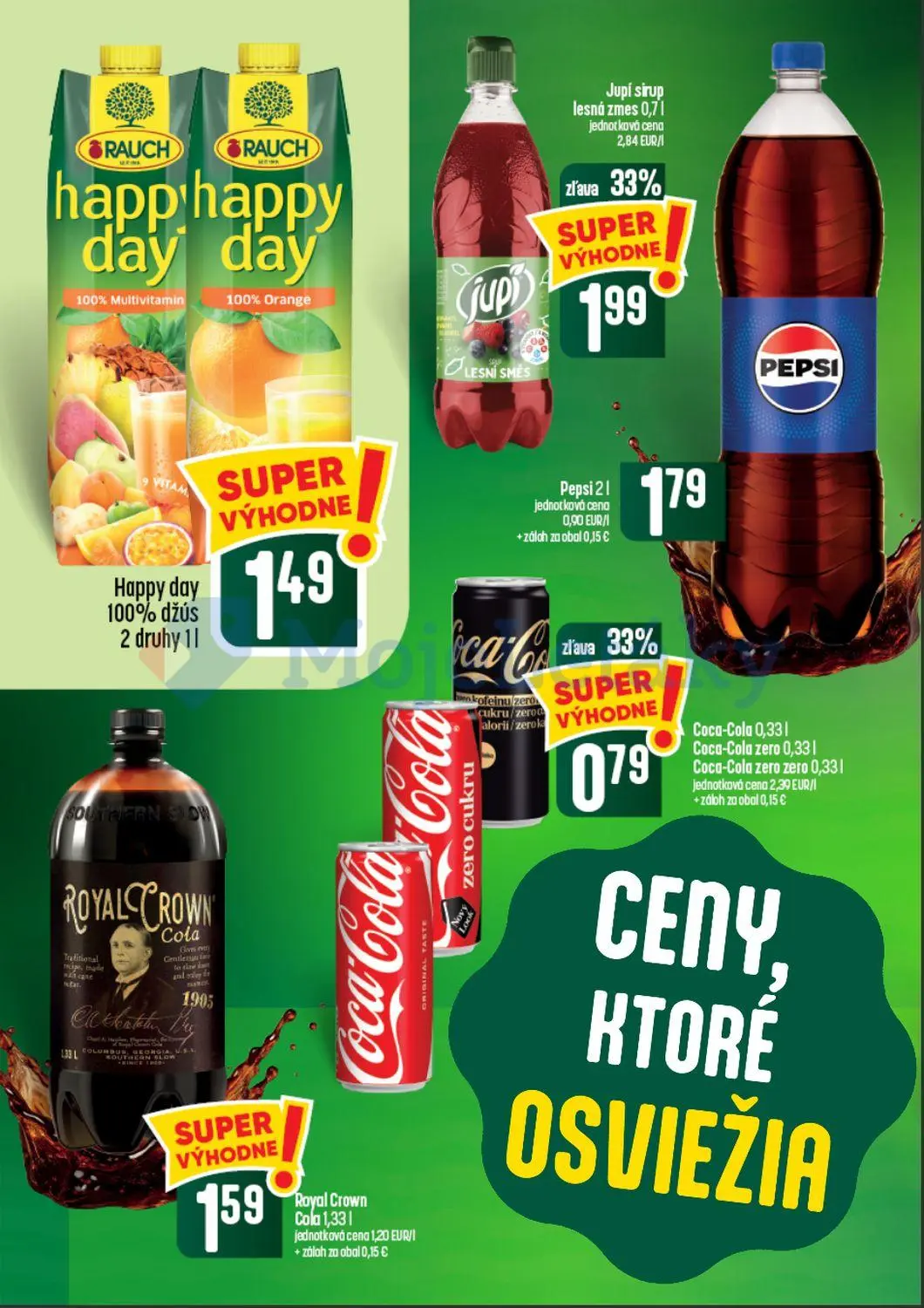 Coop Tempo leták, strana 46 z 60 — Jupí sirup lesná zmes, Coca-Cola / Coca-Cola zero, Happy day 100% džús 2 druhy