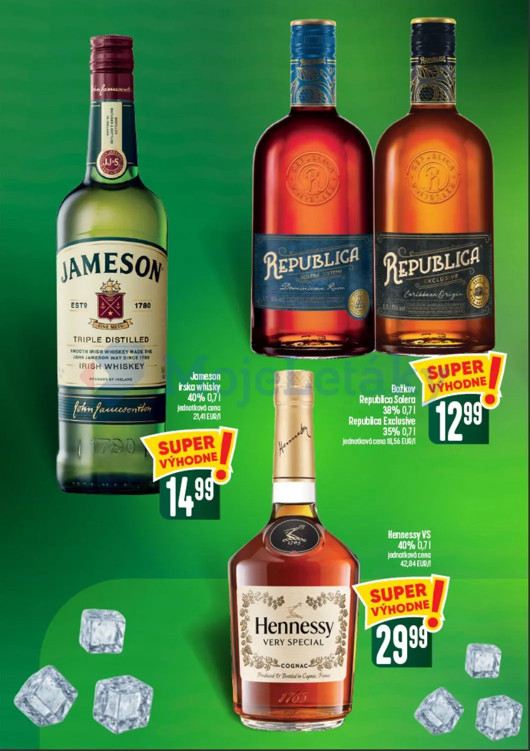 Coop Tempo leták, strana 52 z 60 — Jameson írska whisky, Božkov Republica Solera Republica Exclusive, Hennessy VS