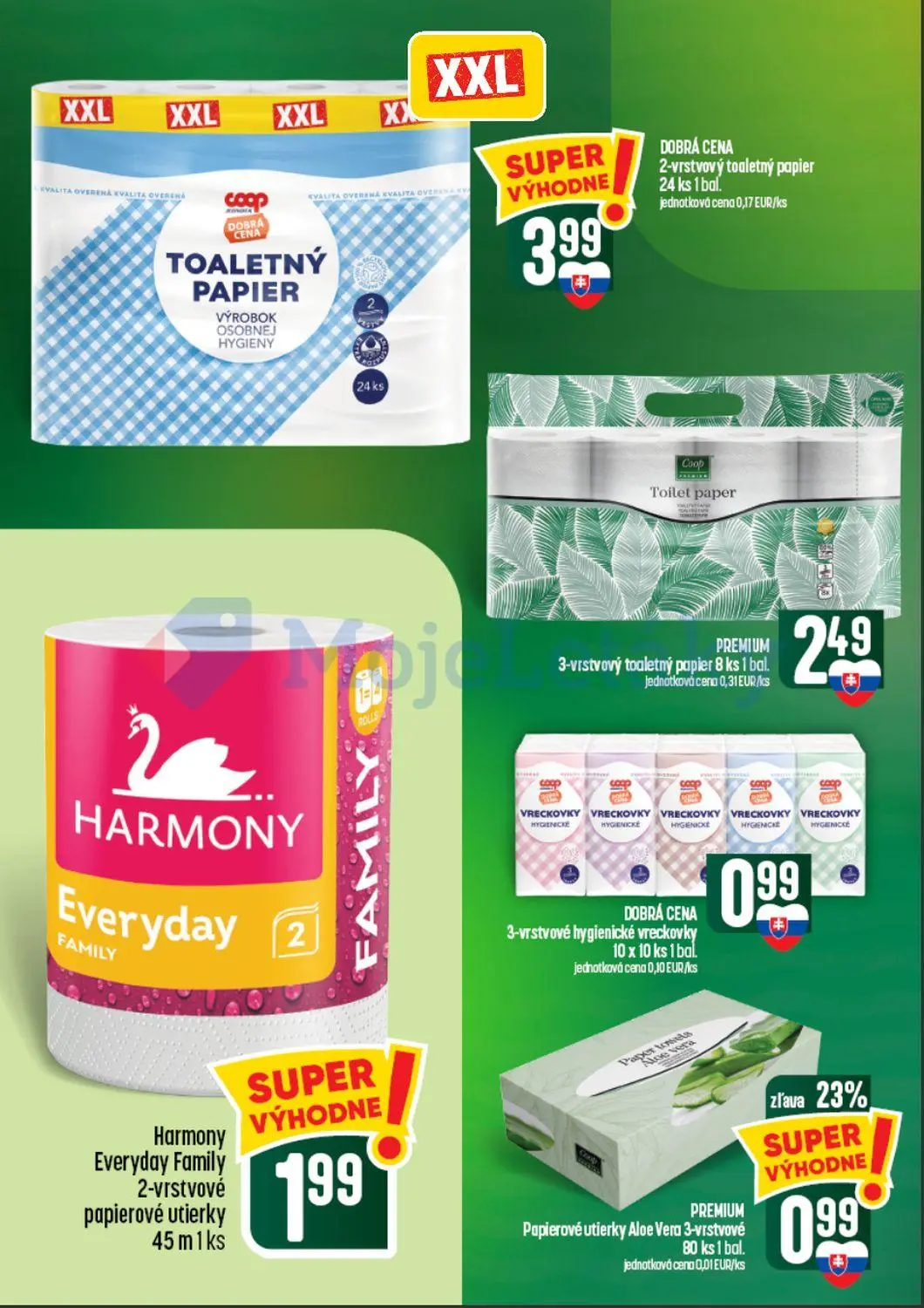 Coop Tempo leták, strana 56 z 60 — Papierové utierky Aloe Vera 3-vrstvové, 2-vrstvový toaletný papier, PREMIUM 3-vrstvový to…
