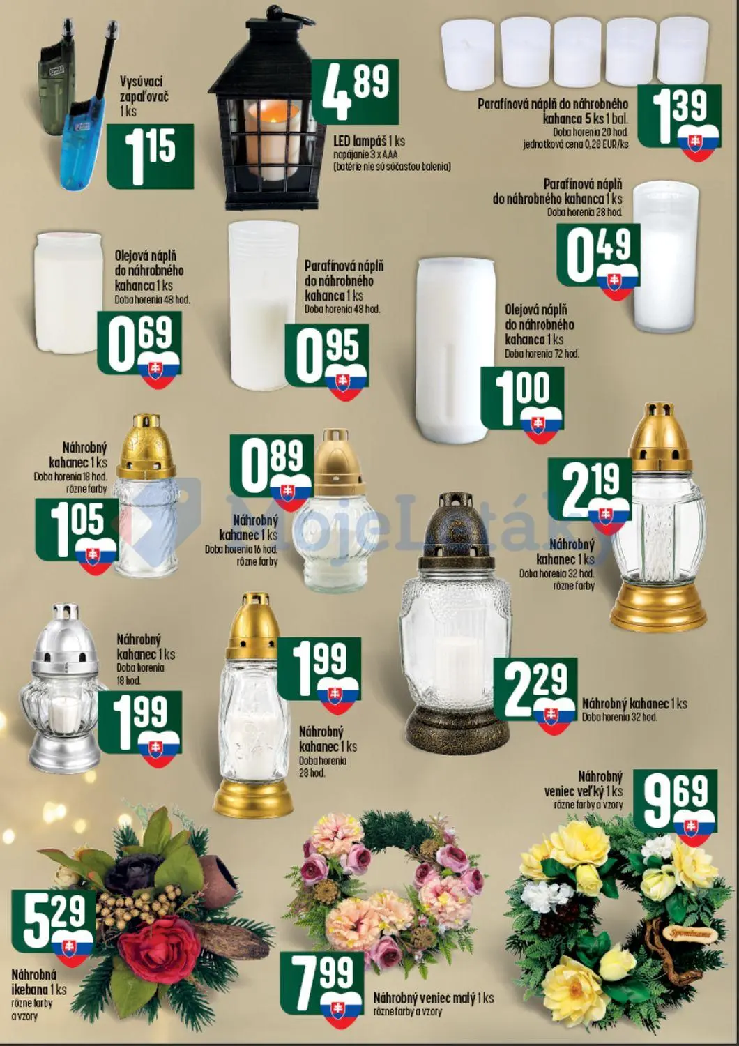 Coop Tempo leták, strana 59 z 60 — Vysúvací zapaľovač, LED lampáš, Parafínová náplň do náhrobného kahanca