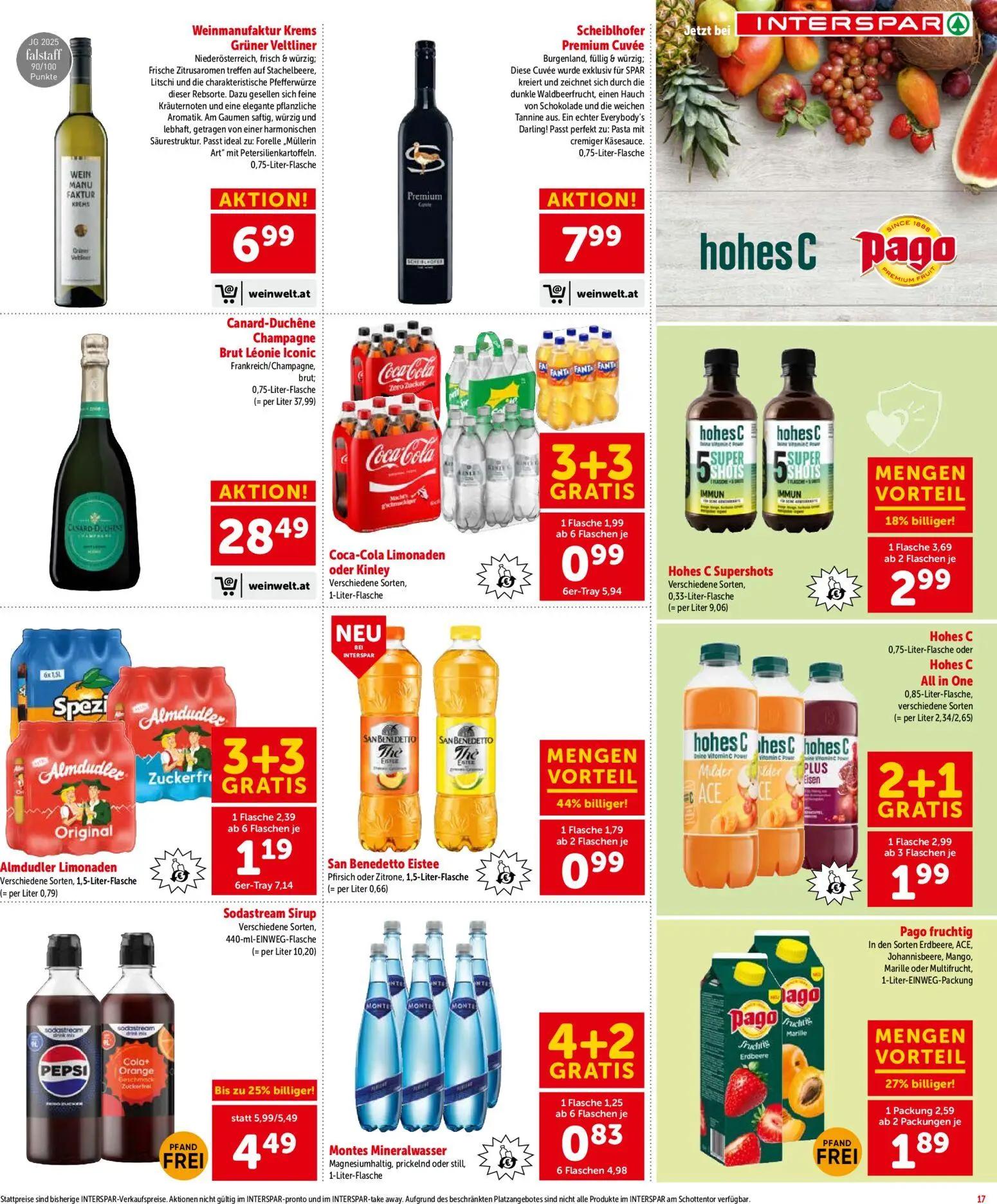 Interspar Prospekt, Seite 17 von 24 — Sodastream Sirup, Hohes C, San Benedetto Eistee