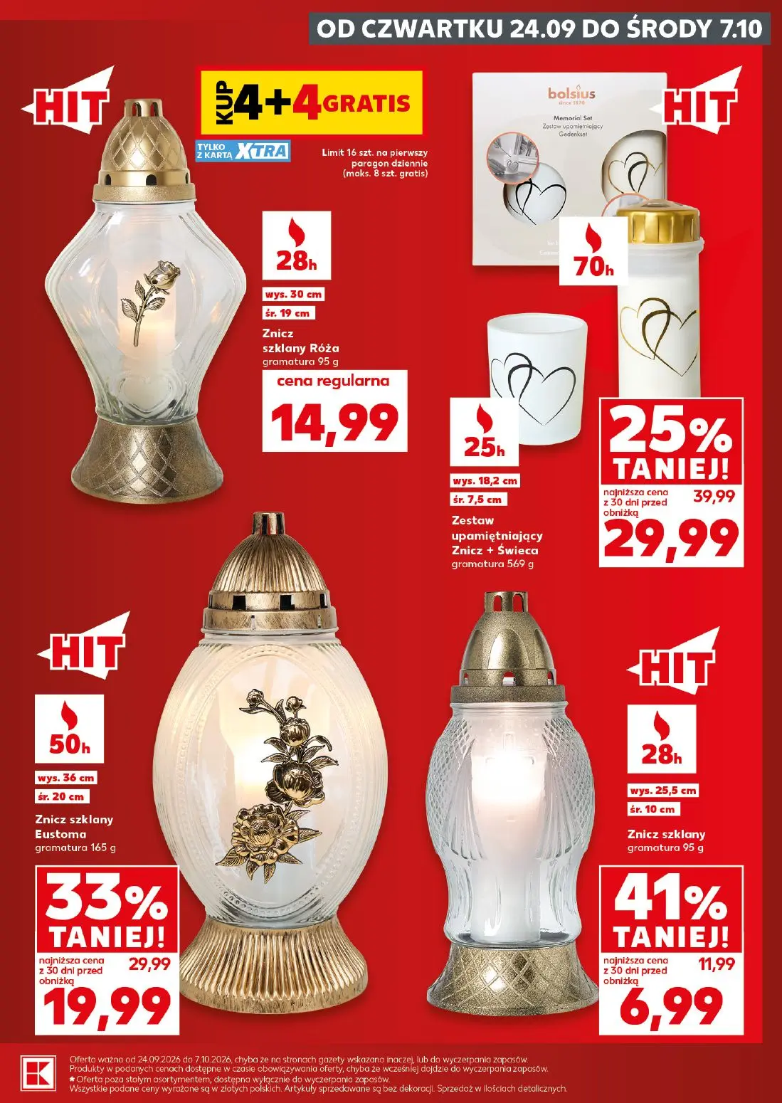Kaufland gazetka, strona 5 z 16 — Zestaw upamiętniający Znicz + Świeca, Znicz szklany Eustoma, Znicz szklany