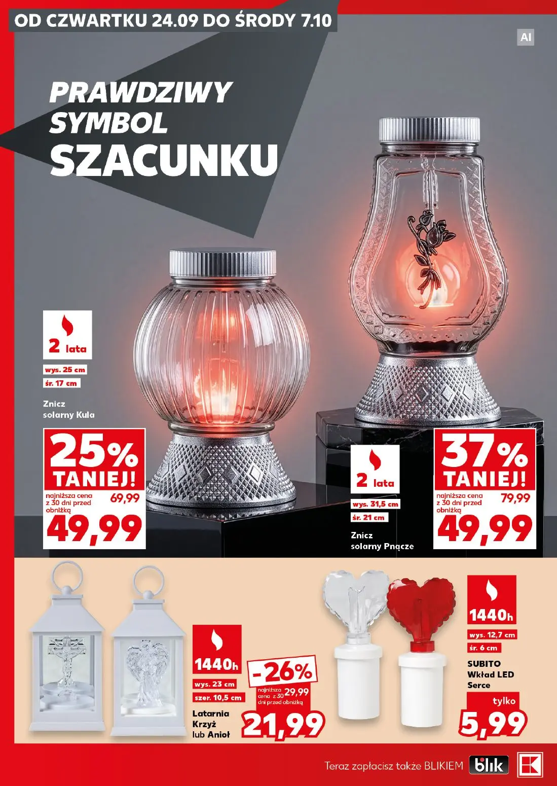 Kaufland gazetka, strona 6 z 16 — Znicz solarny Pnącze, Znicz solarny Kula, Latarnia Krzyż lub Anioł