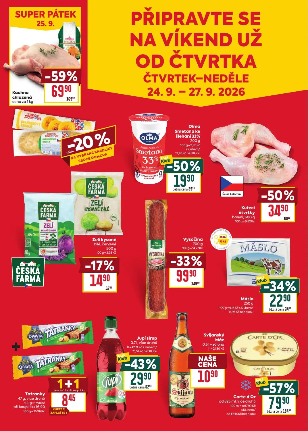 Billa leták, strana 7 z 8 — Carte d'Or, Kachna chlazená, Vysočina