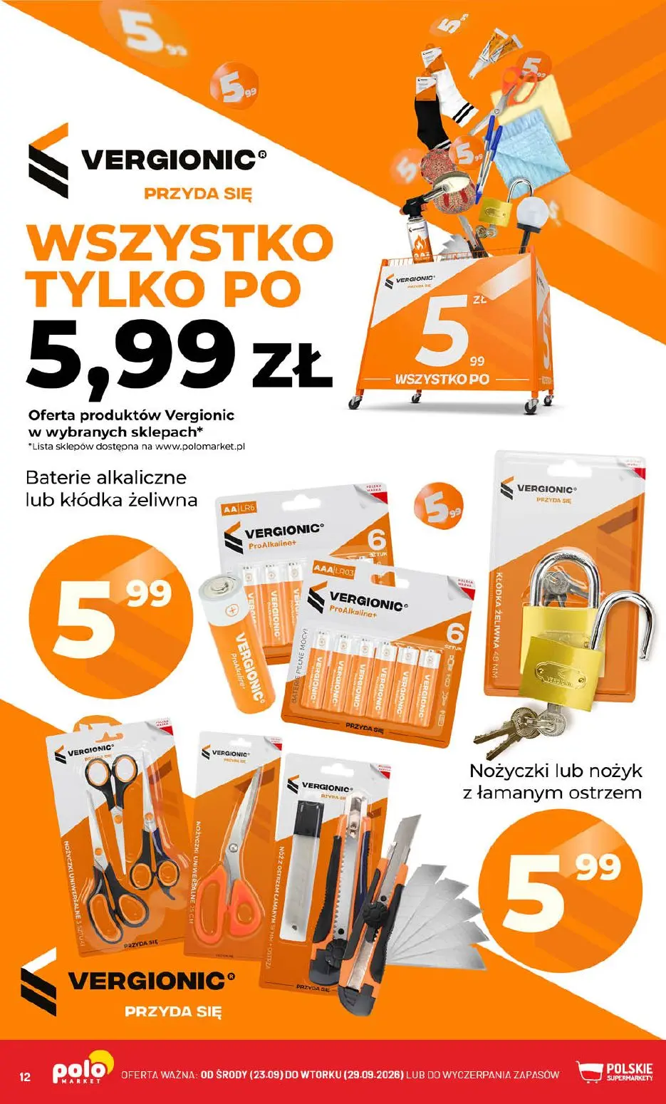 POLOmarket gazetka, strona 12 z 76 — Baterie alkaliczne, Kłódka żeliwna, Nożyczki lub nożyk z łamanym ostrzem