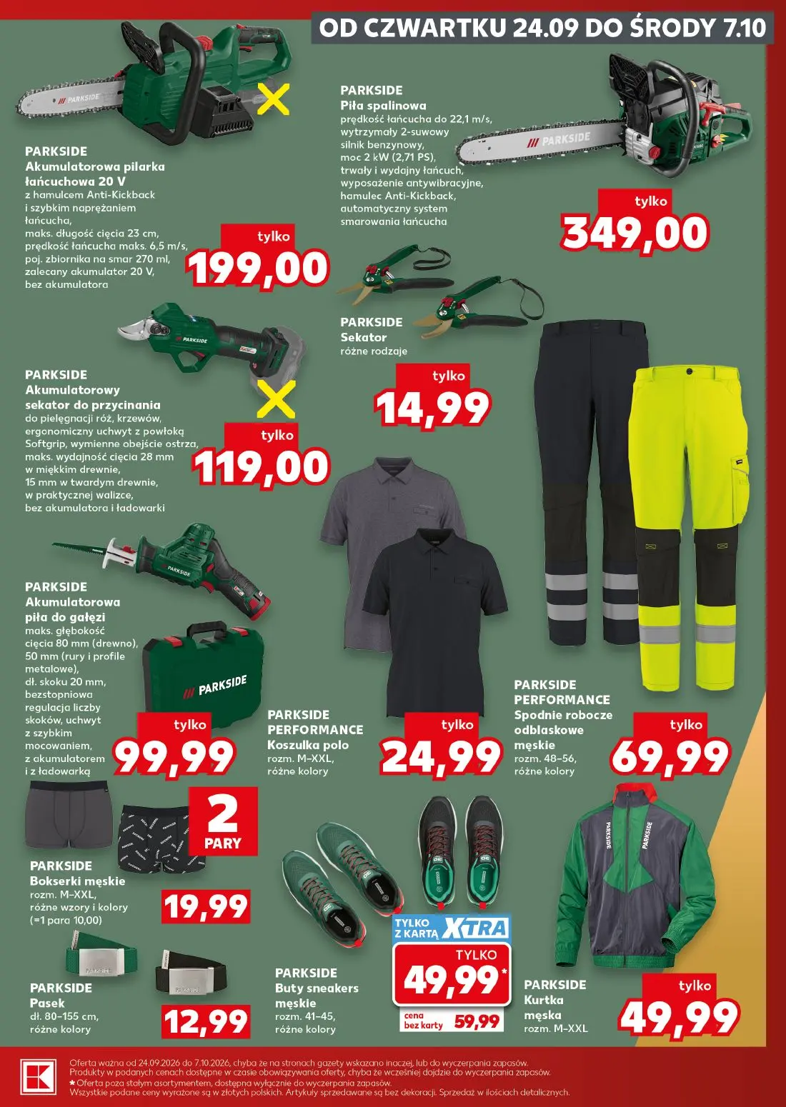 Kaufland gazetka, strona 13 z 16 — PARKSIDE Buty sneakers męskie, PARKSIDE Akumulatorowa pilarka łańcuchowa 20 V z hamulcem …