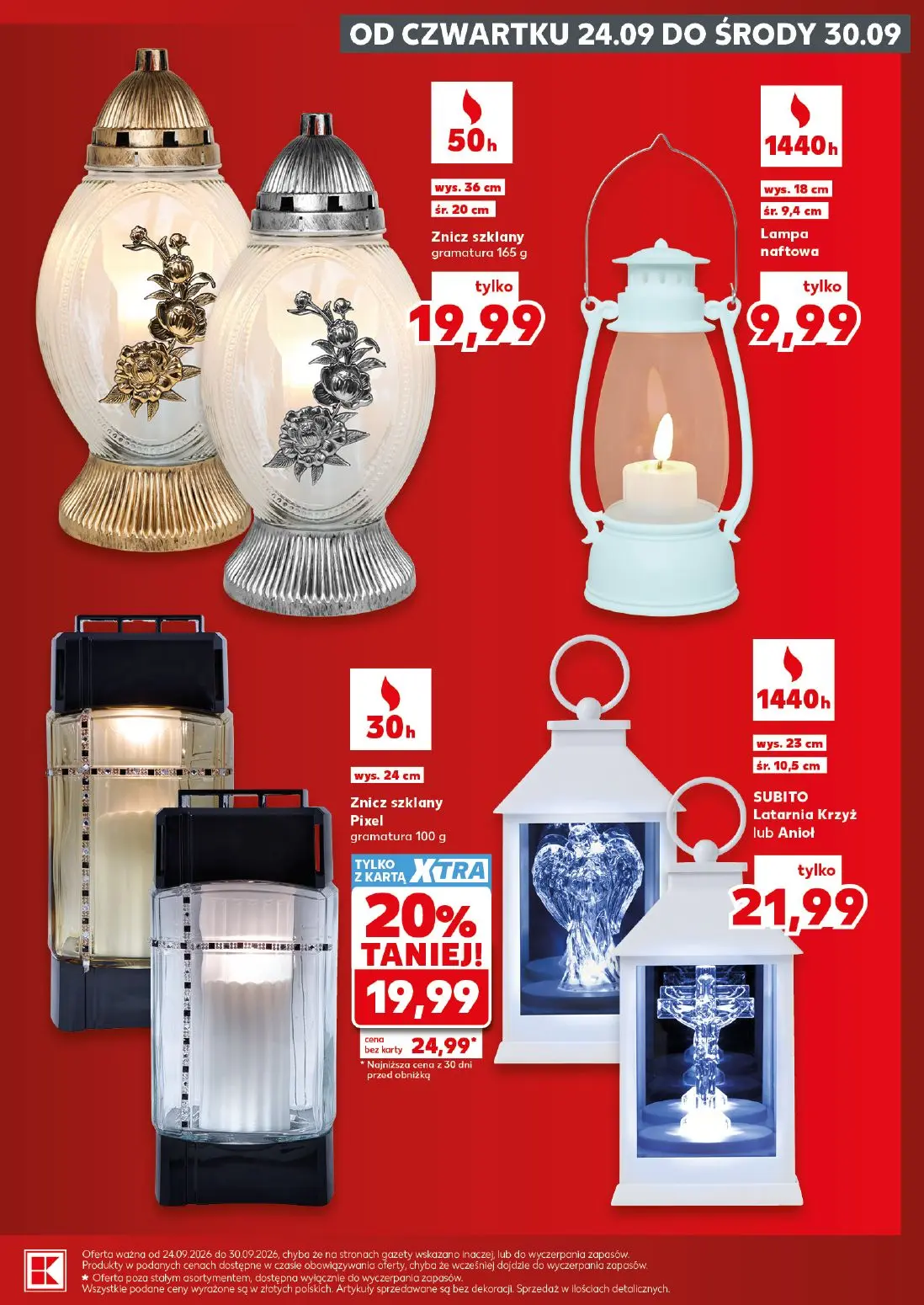 Kaufland gazetka, strona 11 z 20 — Znicz szklany Pixel, Znicz szklany, Lampa naftowa