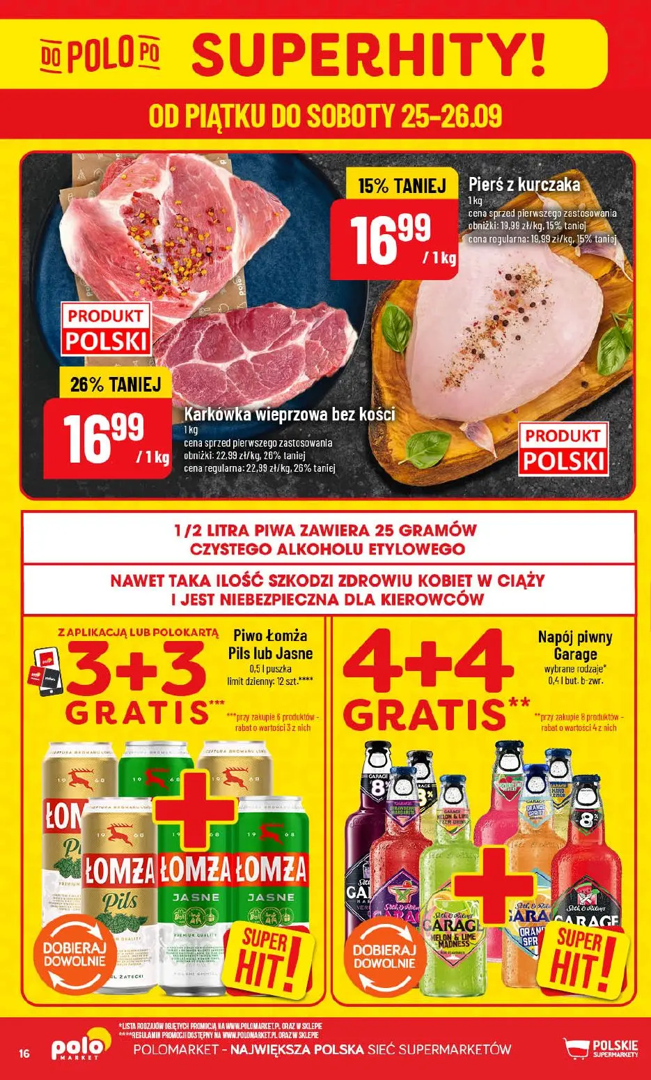 POLOmarket gazetka, strona 16 z 76 — Karkówka wieprzowa bez kości, Pierś z kurczaka