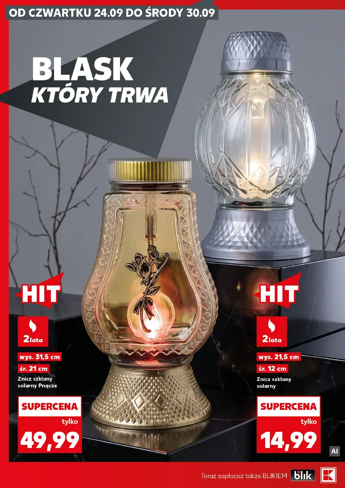 Kaufland gazetka, strona 14 z 20 — Znicz szklany solarny Pnącze, Znicz szklany solarny