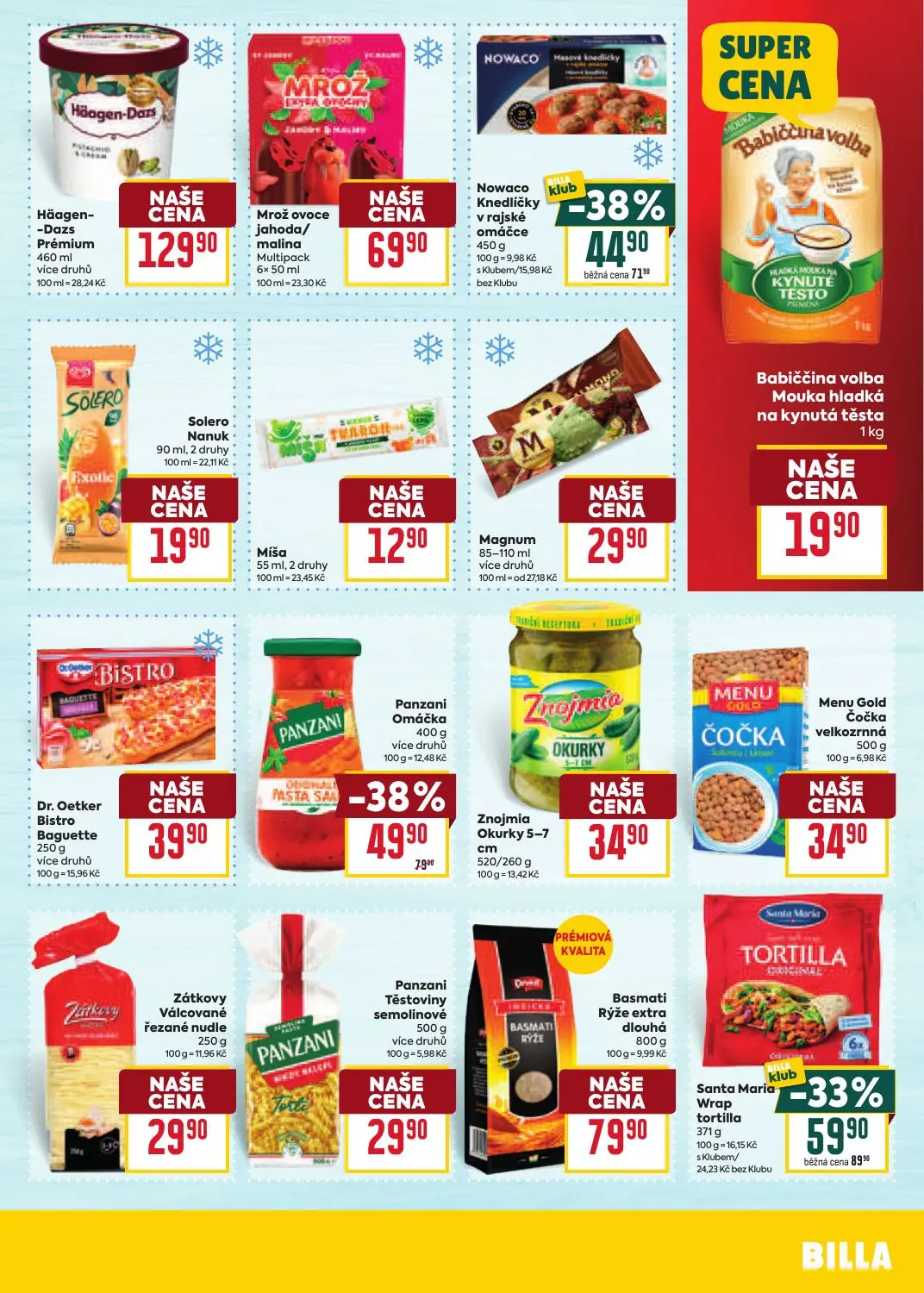 Billa leták, strana 19 z 41 — Panzani Omáčka, Santa Maria tortilla, Nowaco Knedlíčky v rajské omáčce
