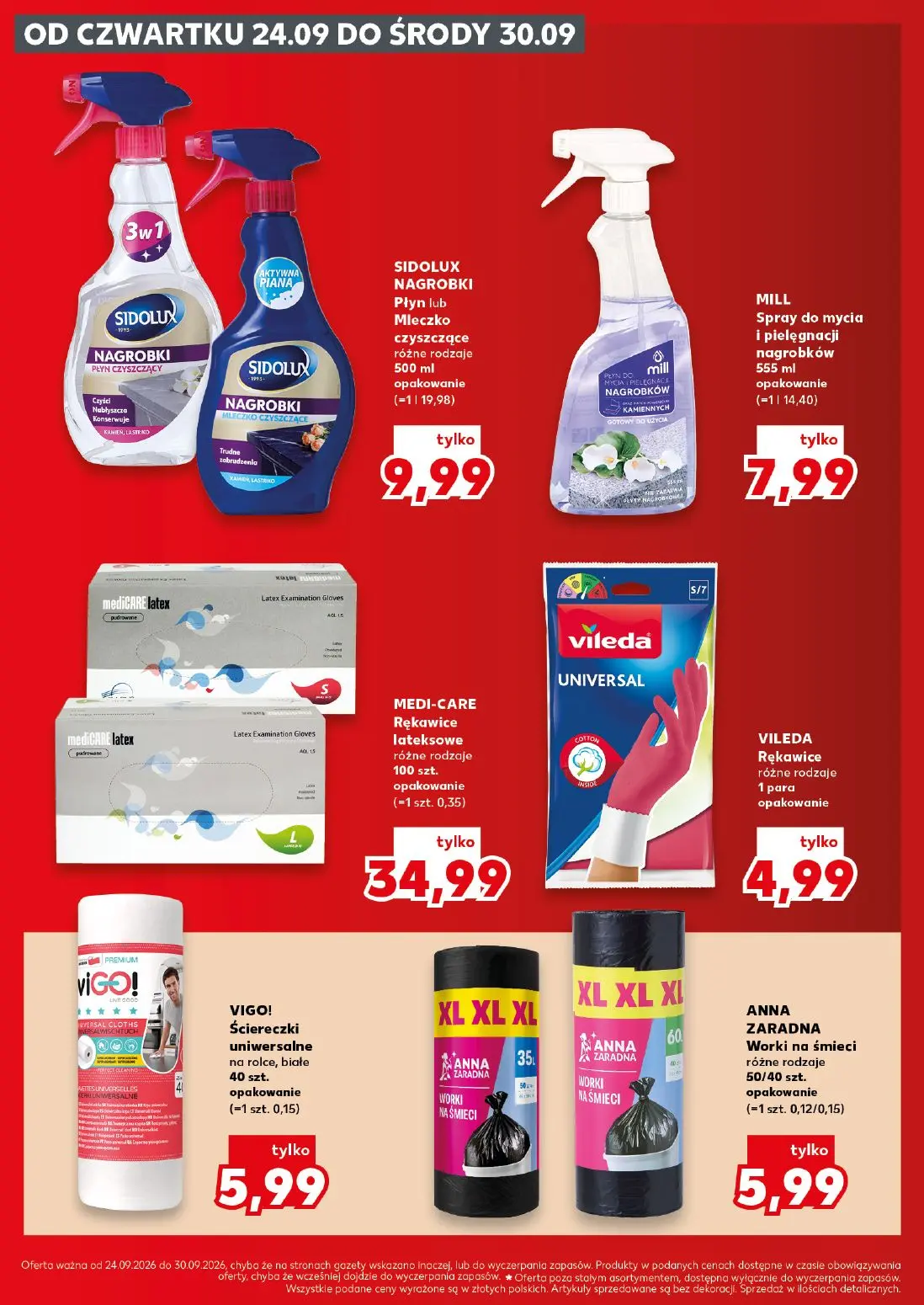 Kaufland gazetka, strona 20 z 20 — SIDOLUX NAGROBKI Płyn lub Mleczko czyszczące różne rodzaje, MILL Spray do mycia i pielęgn…