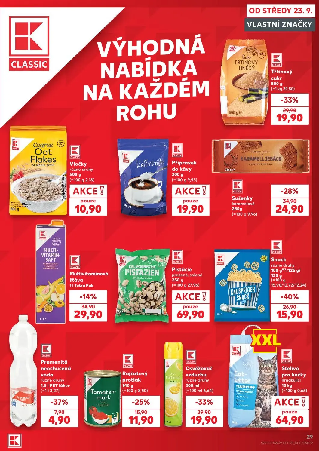 Kaufland leták, strana 29 z 54 — Snack různé druhy, Třtinový cukr, Sušenky karamelové