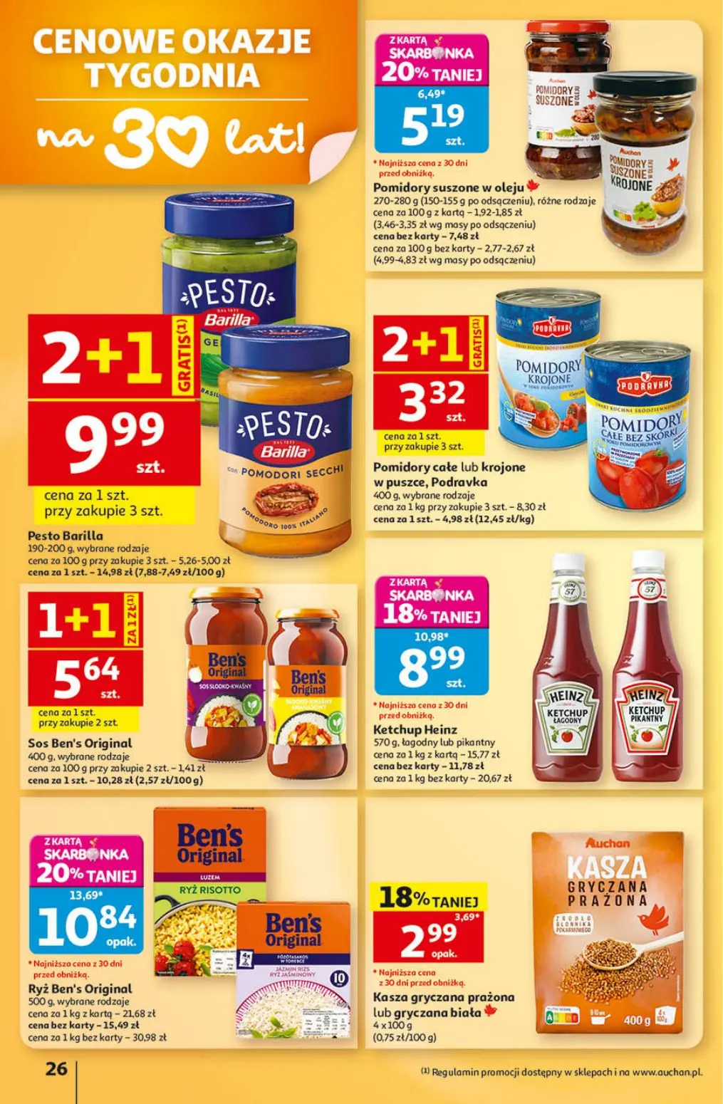 Auchan gazetka, strona 26 z 41 — Ryż Ben's Original, Ketchup Heinz, Pomidory suszone w oleju