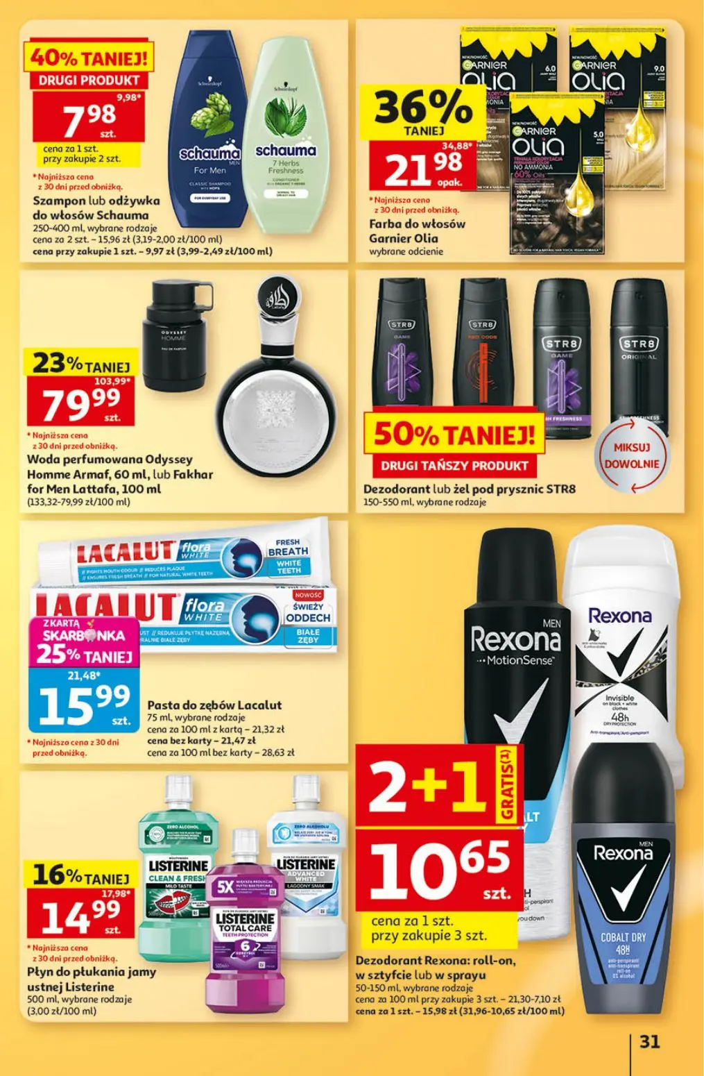 Auchan gazetka, strona 31 z 41 — Woda perfumowana Odyssey Homme Armaf, lub Fakhar for Men Lattafa, Farba do włosów Garnier O…