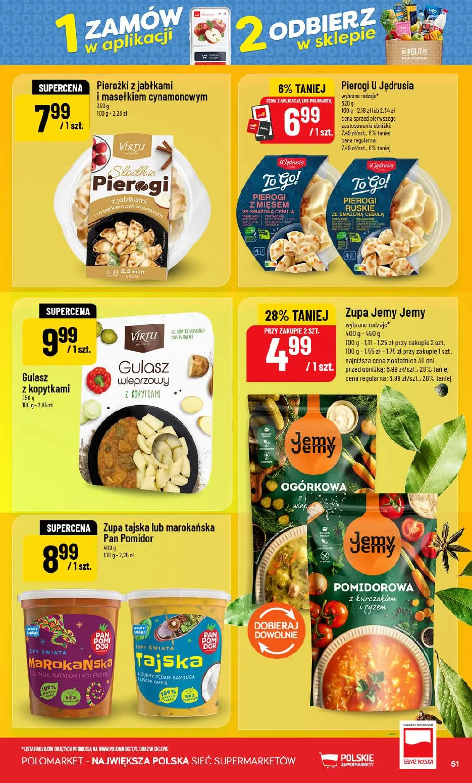 POLOmarket gazetka, strona 51 z 76 — Zupa Jemy Jemy, Pierogi U Jędrusia, Pierożki z jabłkami i masełkiem cynamonowym