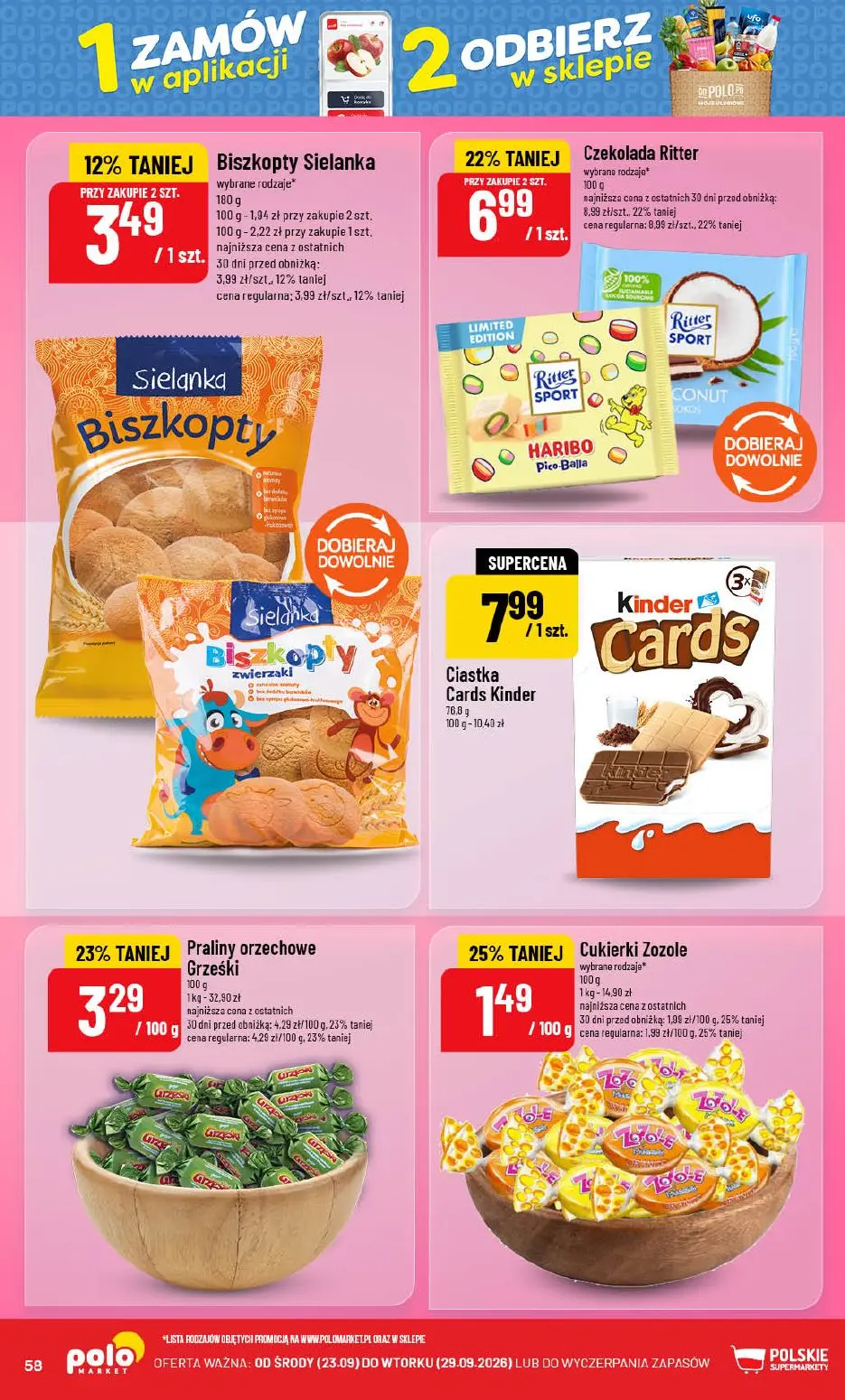 POLOmarket gazetka, strona 58 z 76 — Czekolada Ritter wybrane rodzaje, Praliny orzechowe Grześki, Biszkopty Sielanka wybrane…