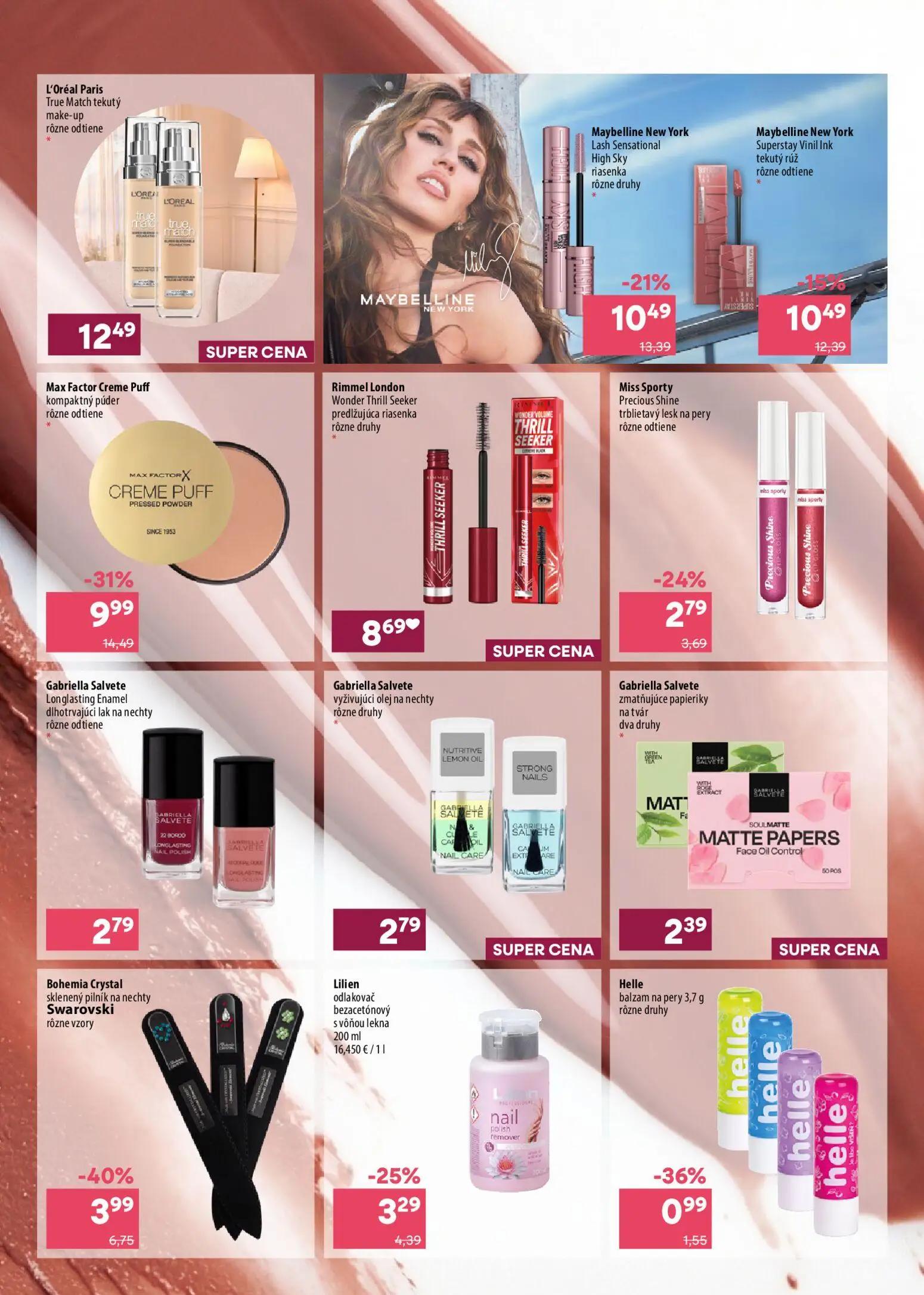 101 Drogerie leták, strana 2 z 5 — Max Factor Creme Puff kompaktný púder, Maybelline New York Lash Sensational High Sky rias…
