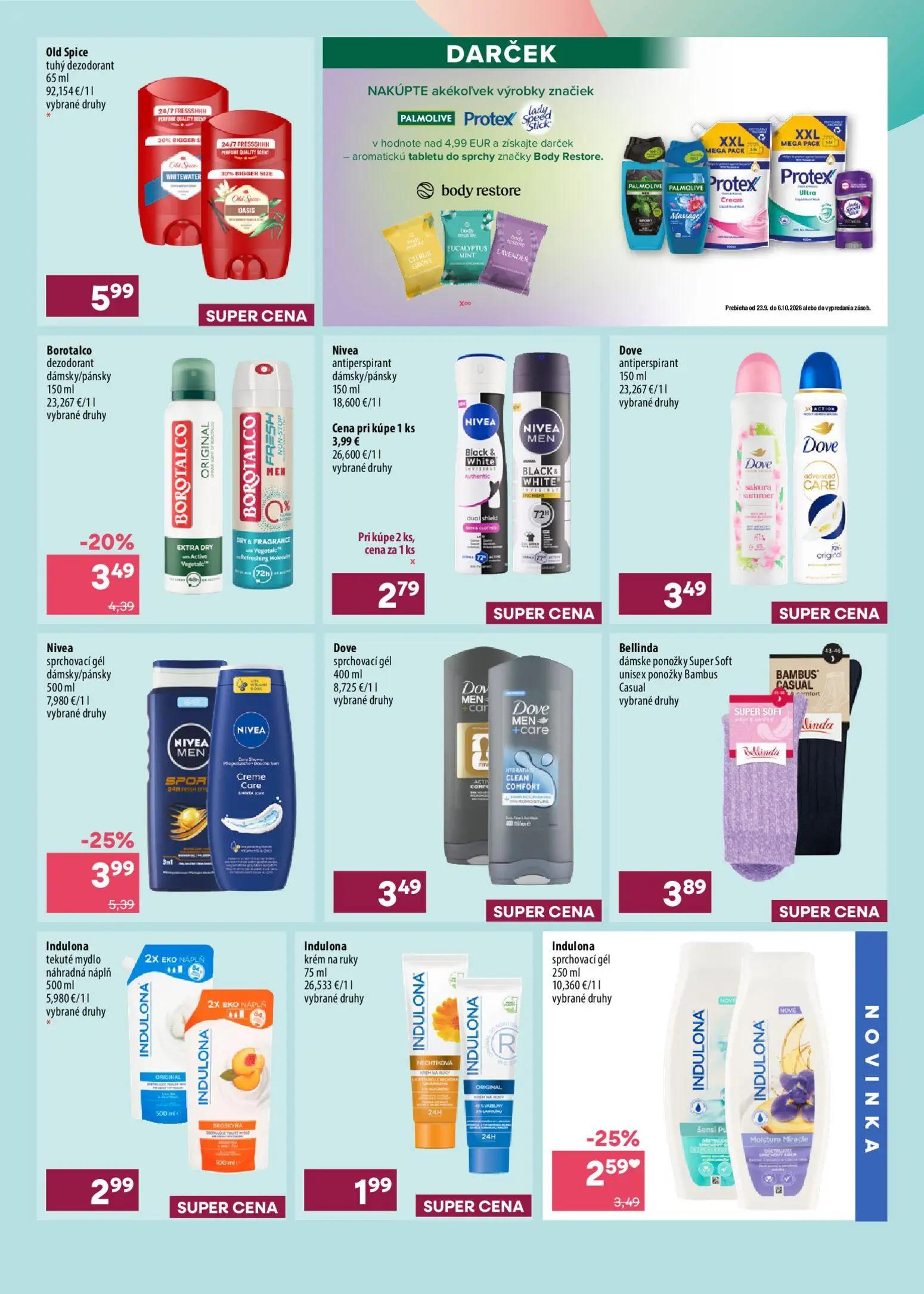 101 Drogerie leták, strana 3 z 16 — Nivea sprchovací gél dámsky/pánsky, Nivea antiperspirant dámsky/pánsky, Borotalco dezodo…