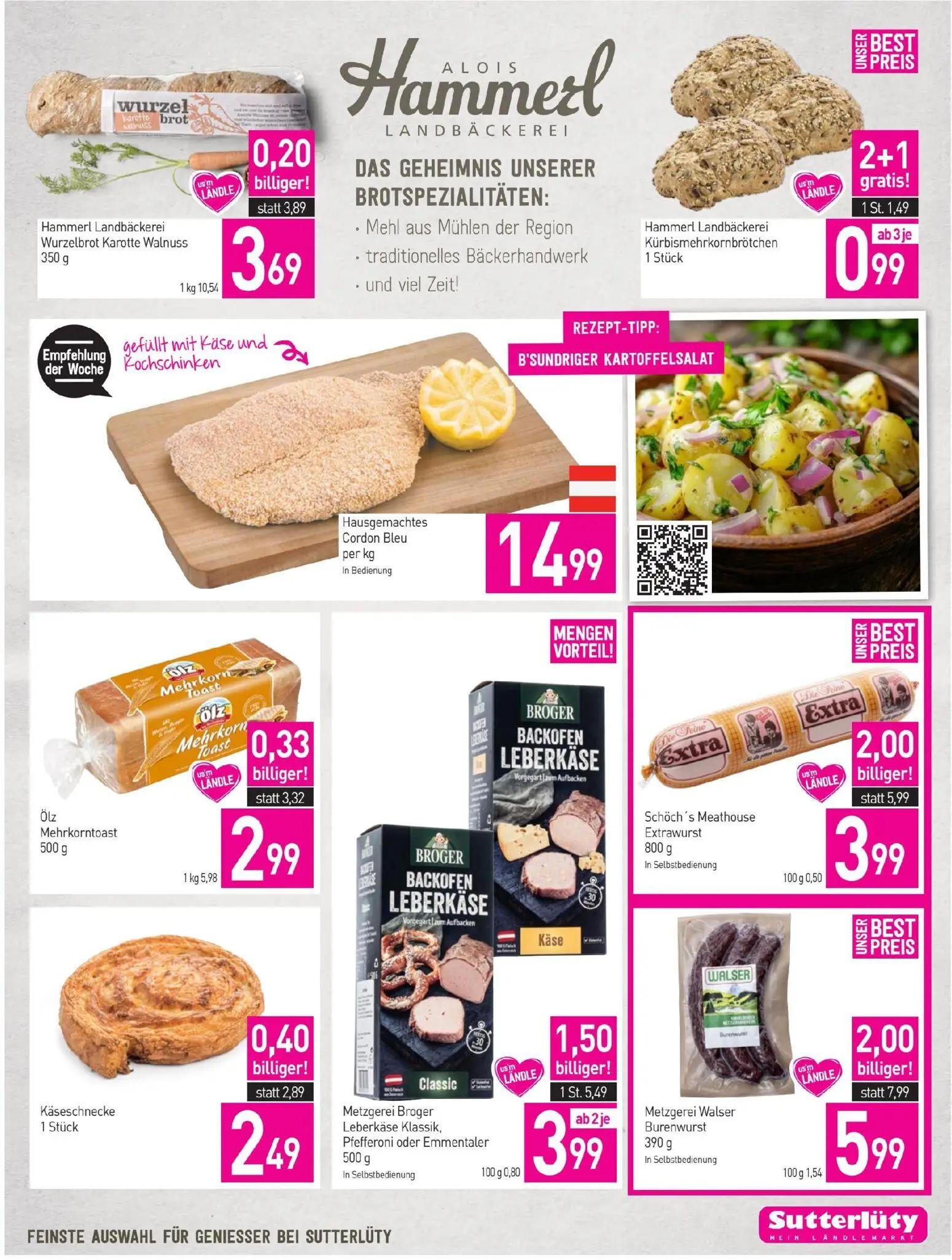 Sutterlüty Prospekt, Seite 7 von 20 — Schöch's Meathouse Extrawurst, Metzgerei Walser Burenwurst, Metzgerei Broger Leberkäse…